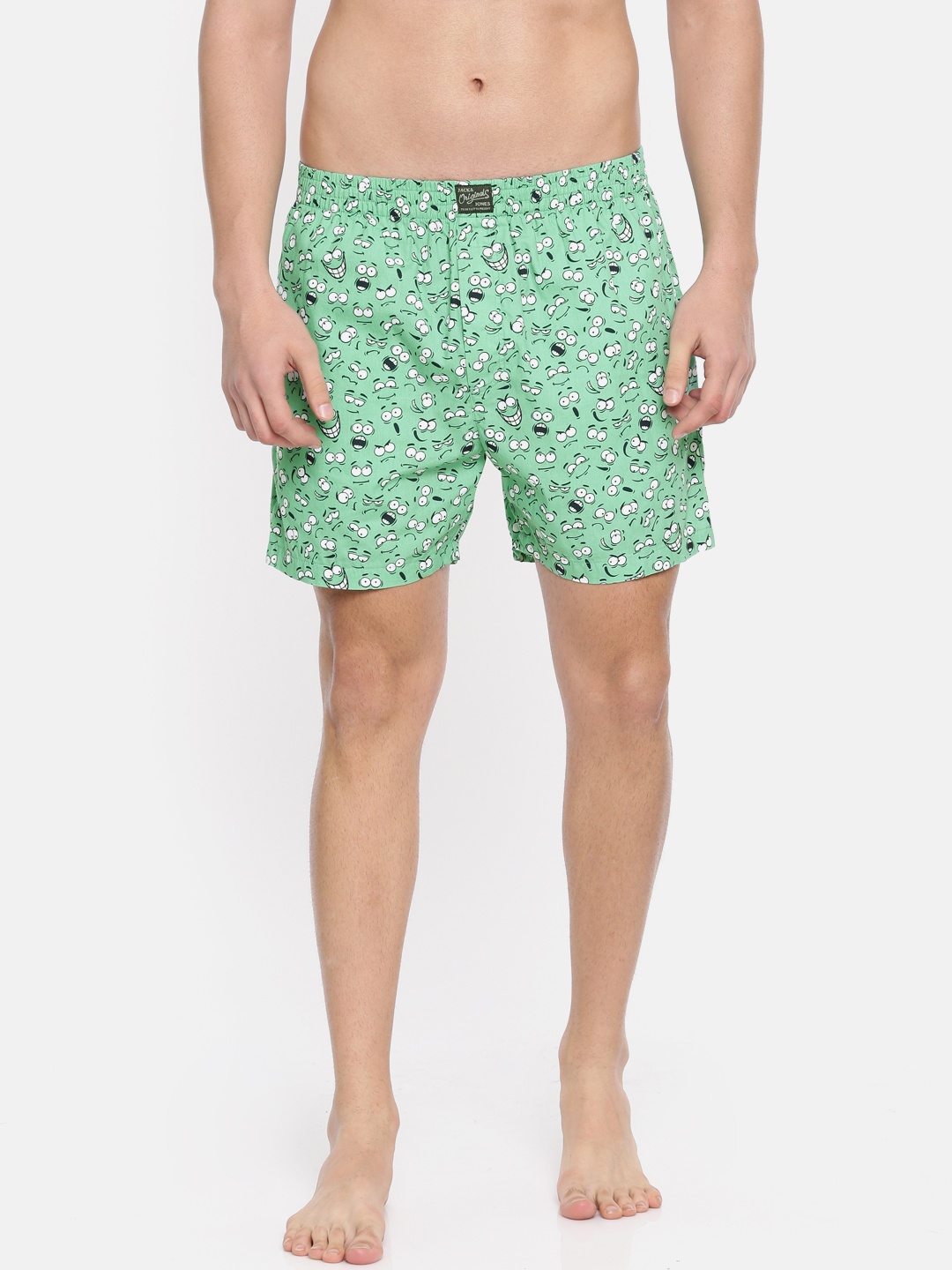 

Jack & Jones Men Green Printed Pure Cotton Boxer 2036512005