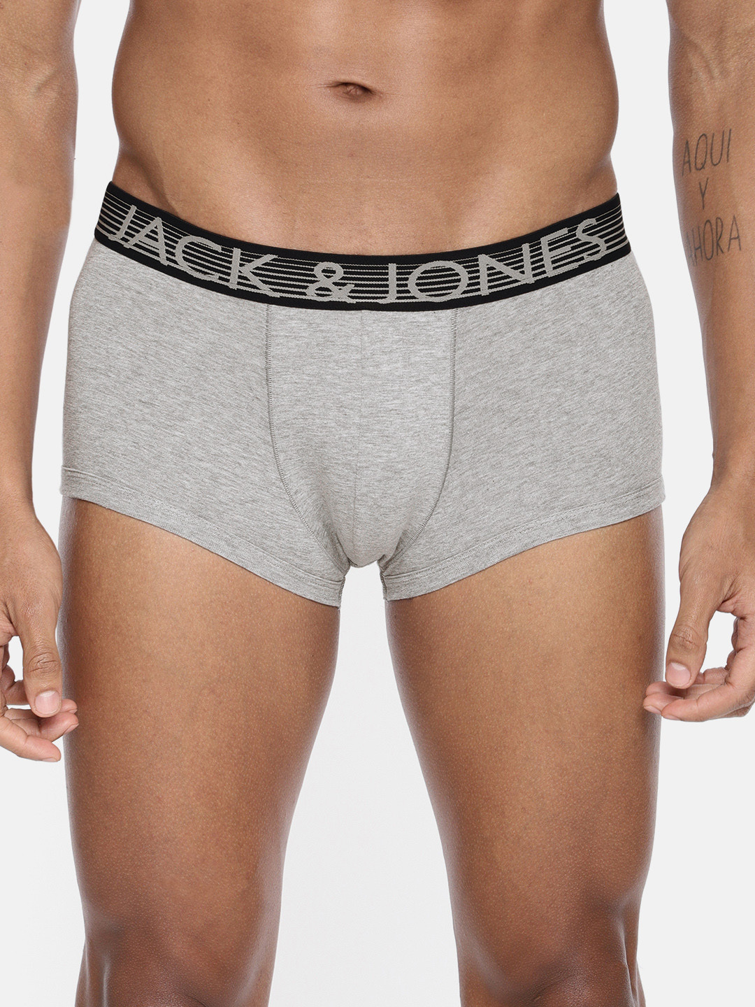 

Jack & Jones Men Grey Melange Solid Trunk 2043782015