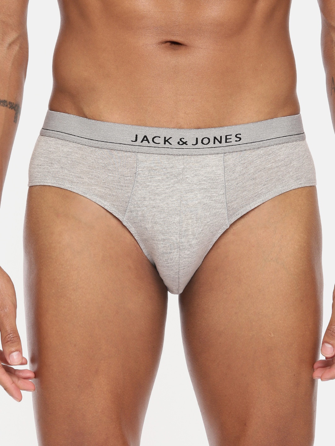 

Jack & Jones Men Grey Solid Brief 2059371005