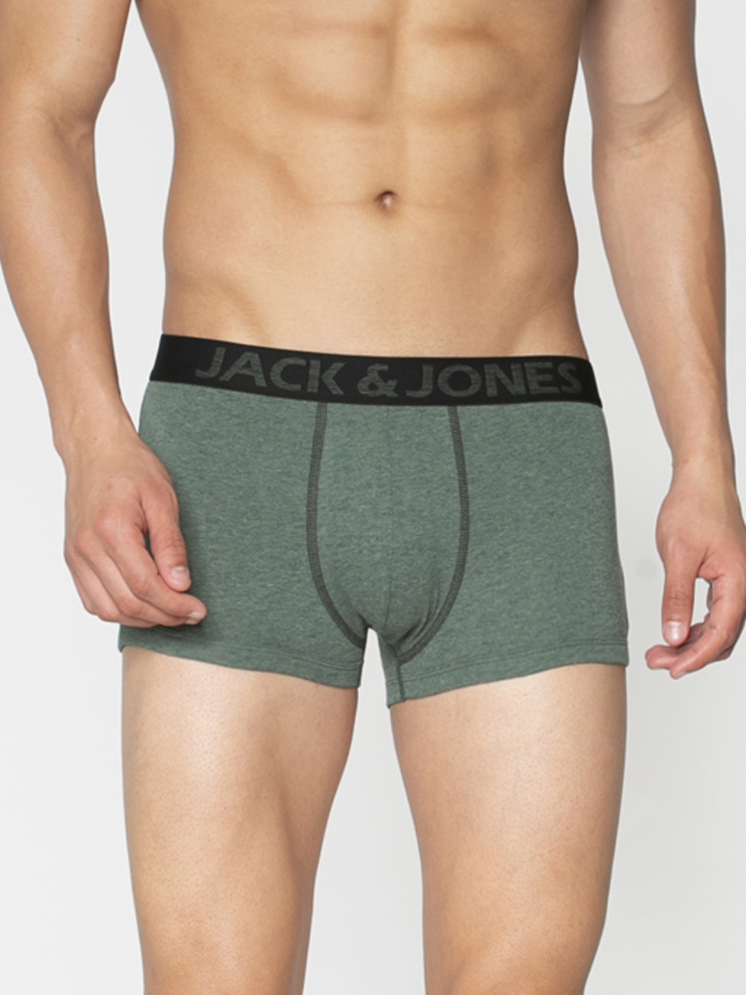 

Jack & Jones Men Olive Green Solid Brazilian Trunks 2054036005