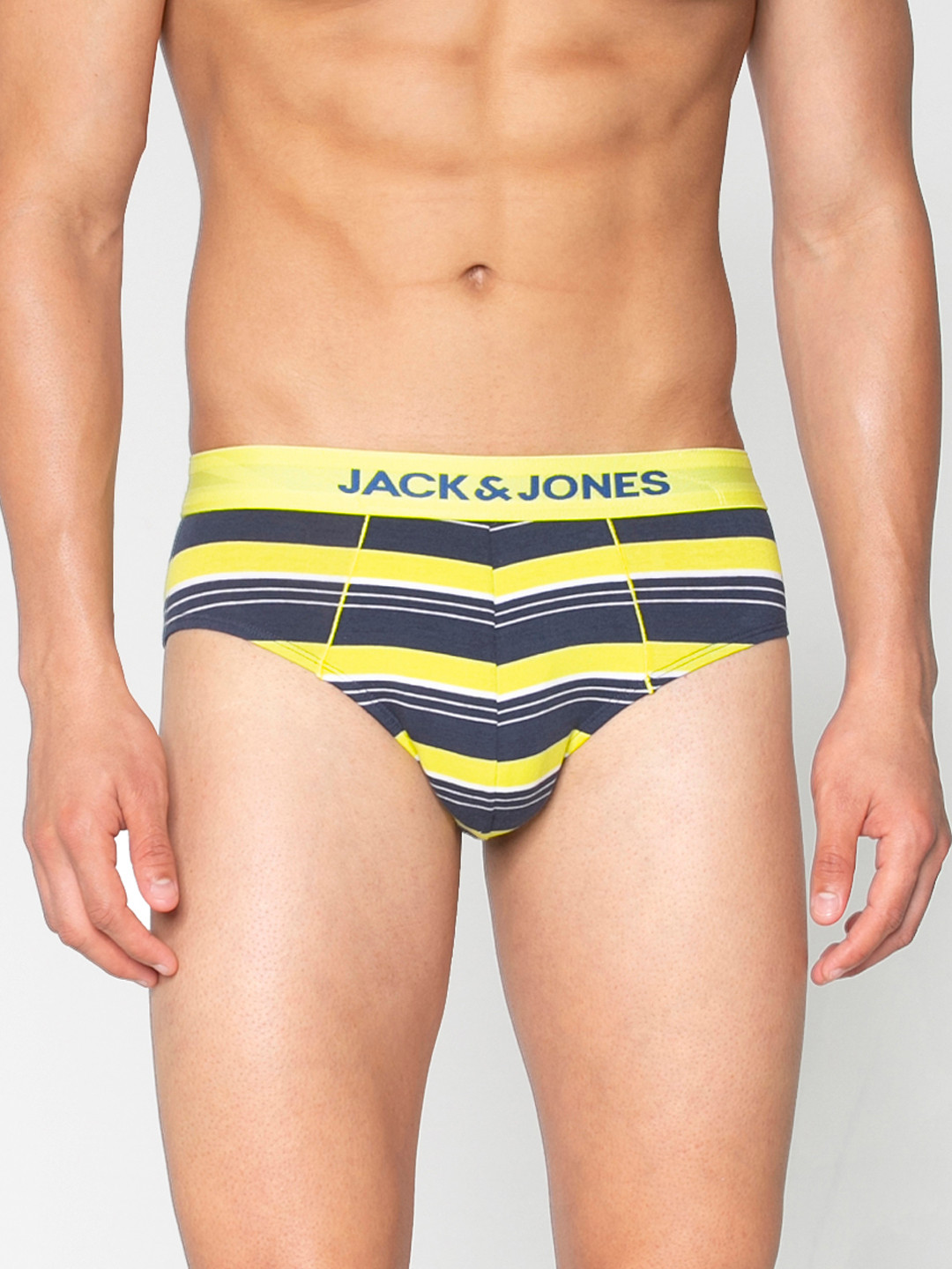 

Jack & Jones Men Navy Blue & White Striped Briefs 2054084005