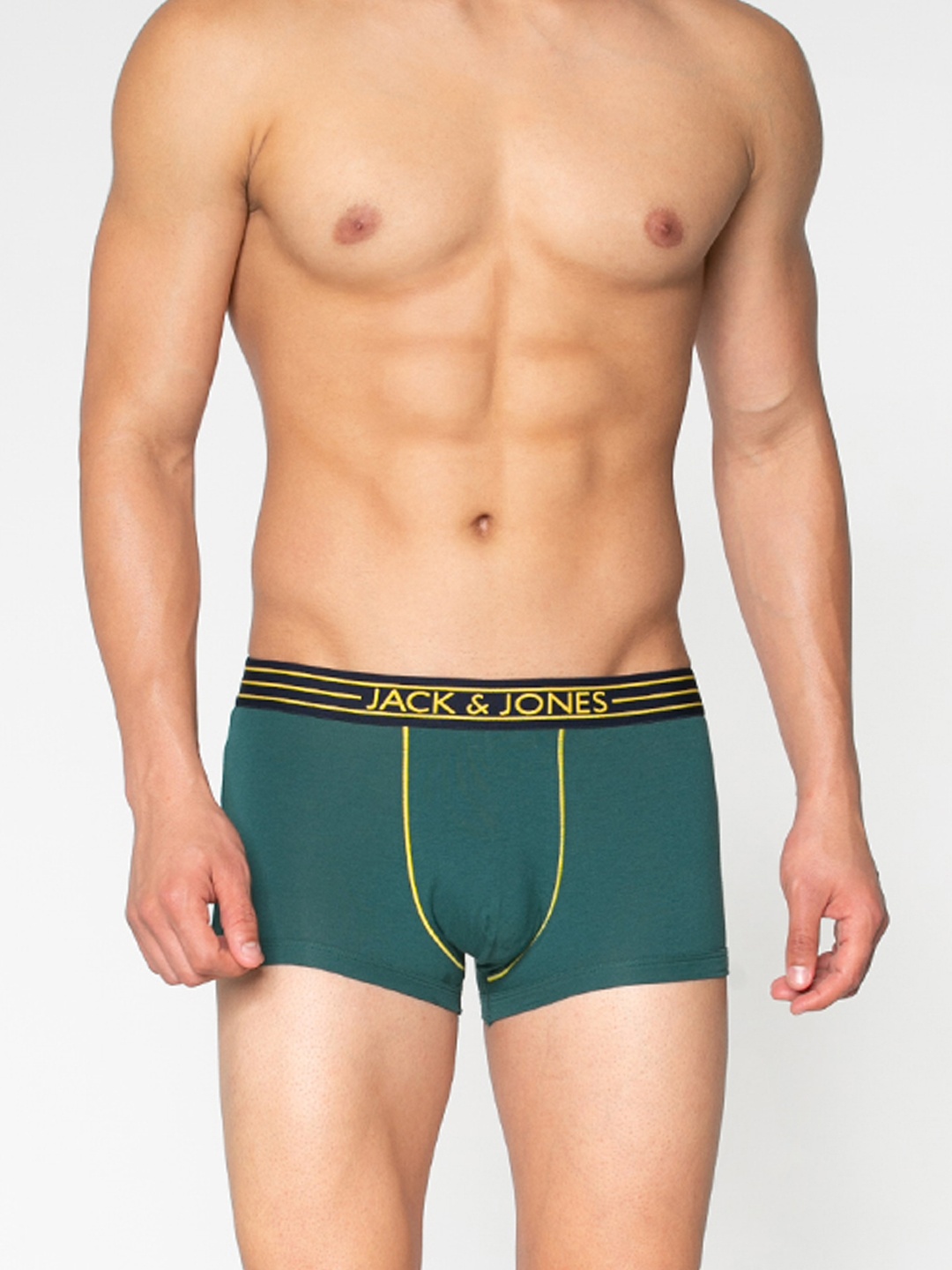 

Jack & Jones Men Teal Green Solid Trunks 2054028010