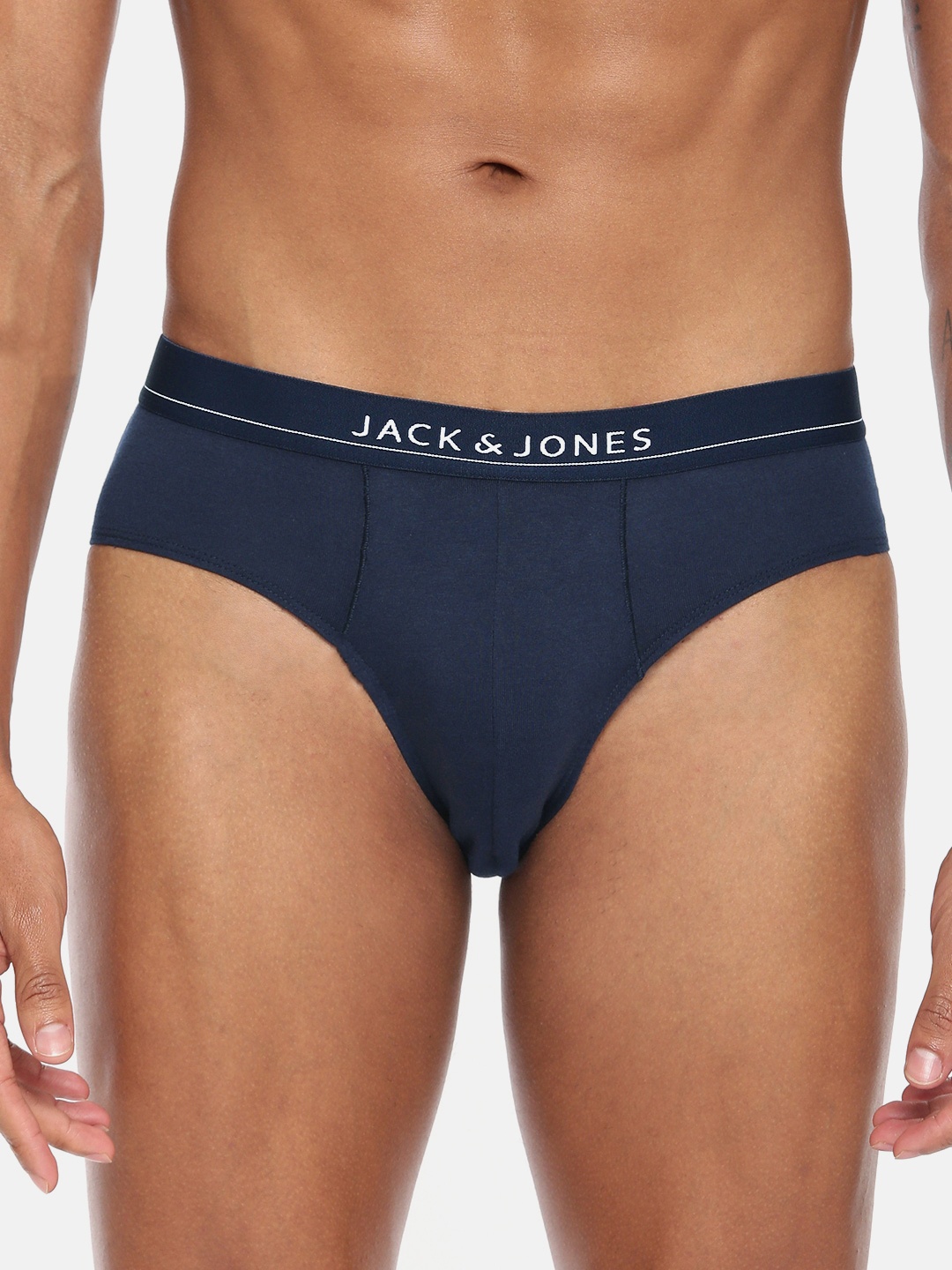 

Jack & Jones Men Navy Blue Solid Briefs 2059371025