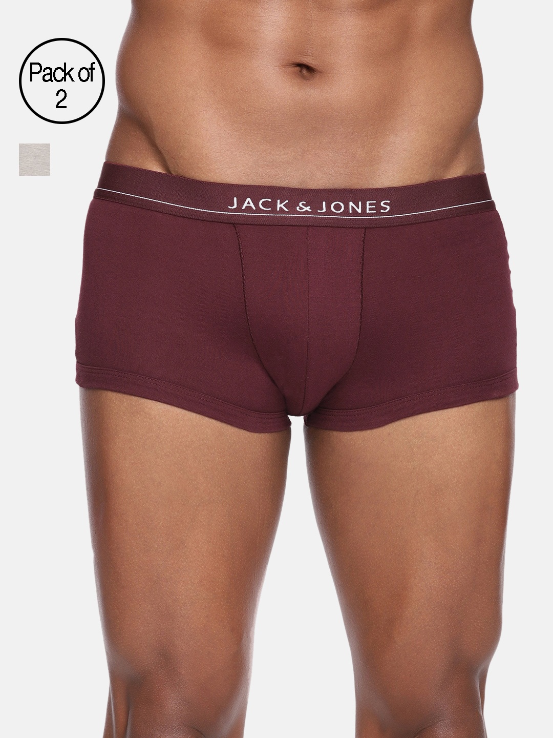 

Jack & Jones Men Pack of 2 BRAZILIAN Trunks 2043781030, Burgundy