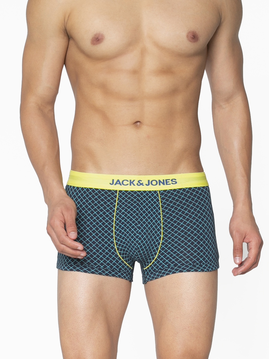 

Jack & Jones Men Blue Checked Zinger Brazilian Trunk 2054050005