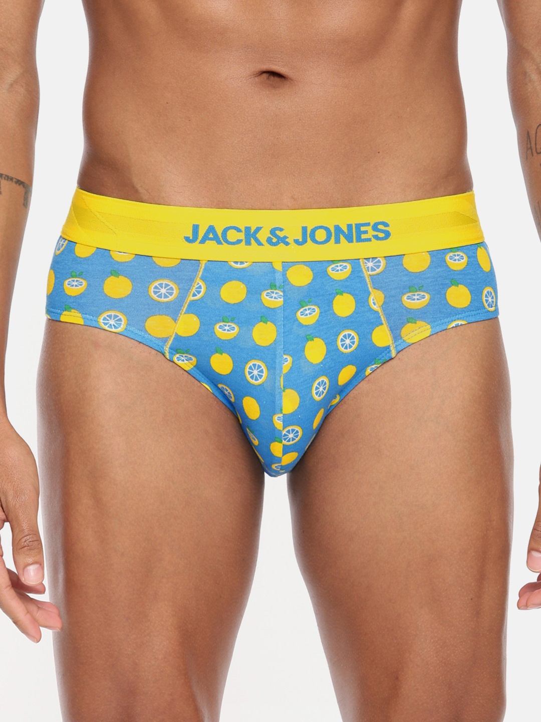 

Jack & Jones Men Blue Printed Brief 2054092005