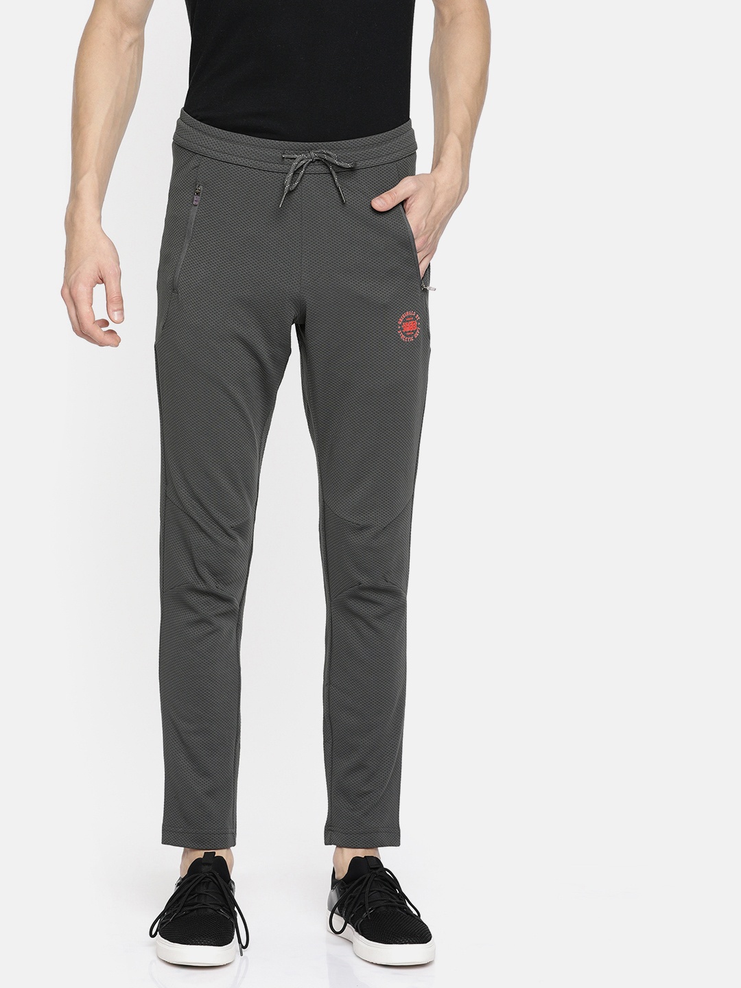 

Jack & Jones Men Grey Self Design Nash Ville Regular Fit Track Pants