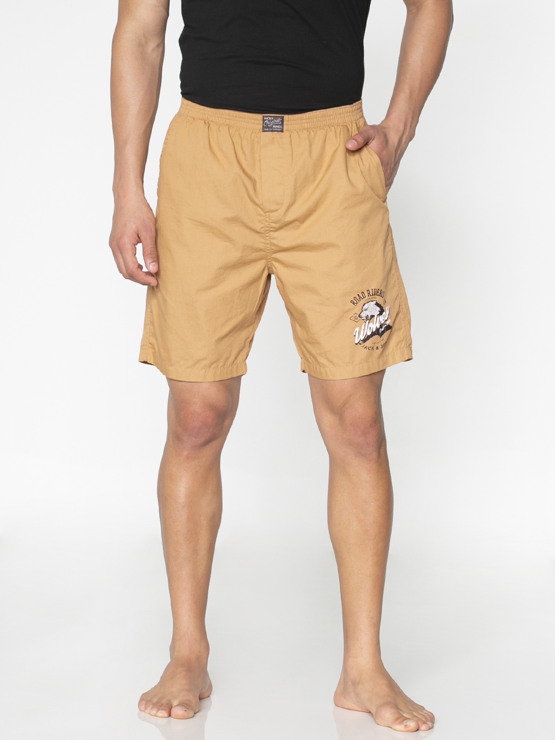 

Jack & Jones Men Beige Solid Boxers with Printed Details12149534