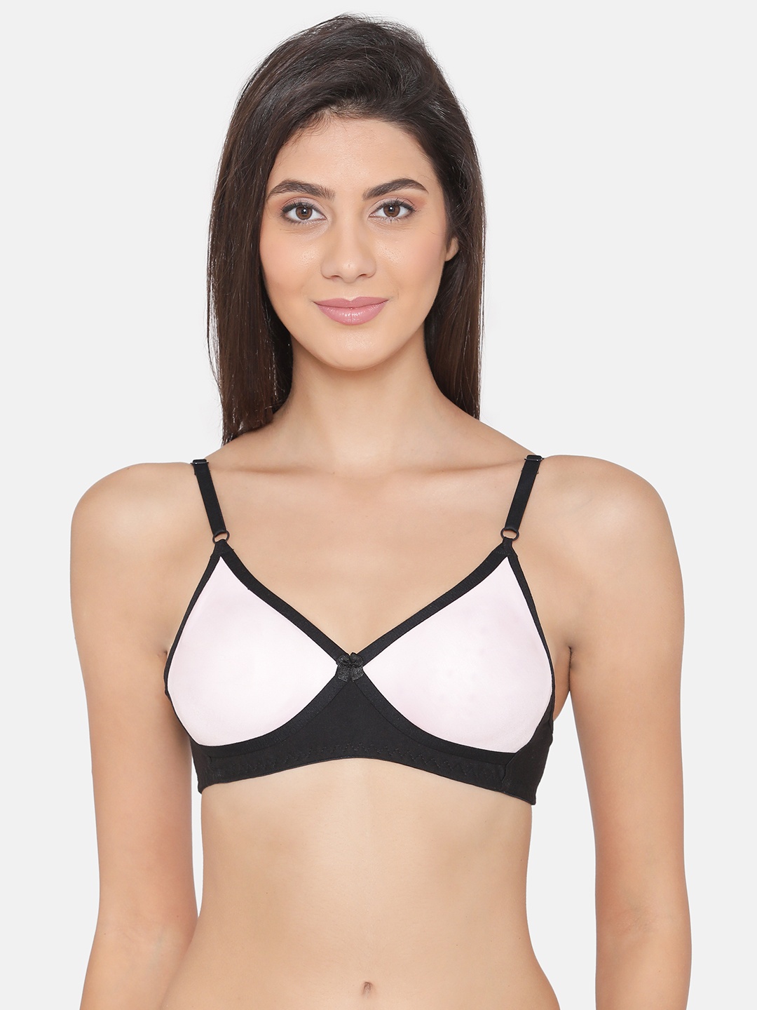 

Clovia Cotton Rich T Shirt Bra With Cross-Over Moulded Cups, Pink