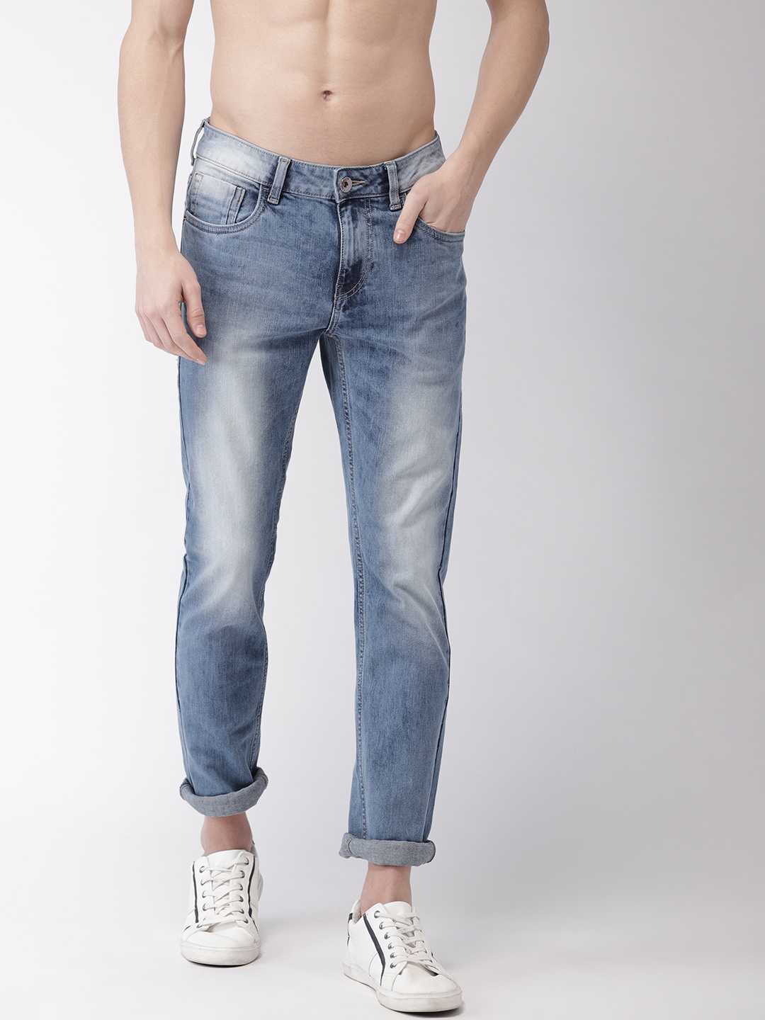 

Flying Machine Men Blue Tapered Michael Fit Mid-Rise Clean Look Stretchable Jeans
