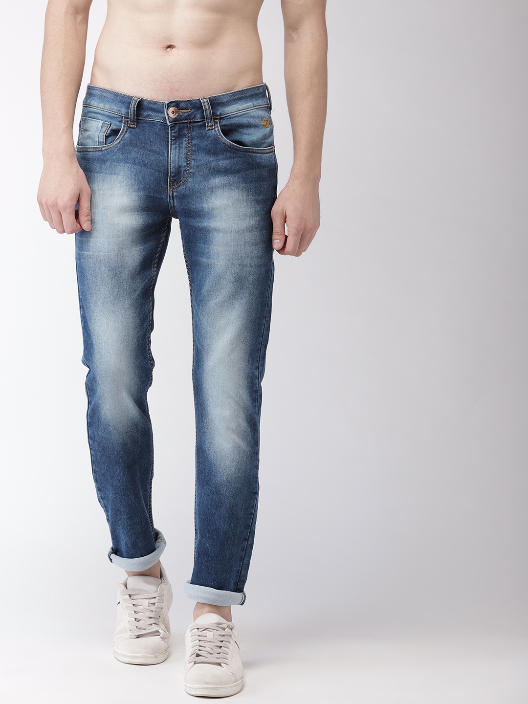 

Flying Machine Men Blue Slim Micheal Tapered Fit Mid-Rise Clean Look Jeans