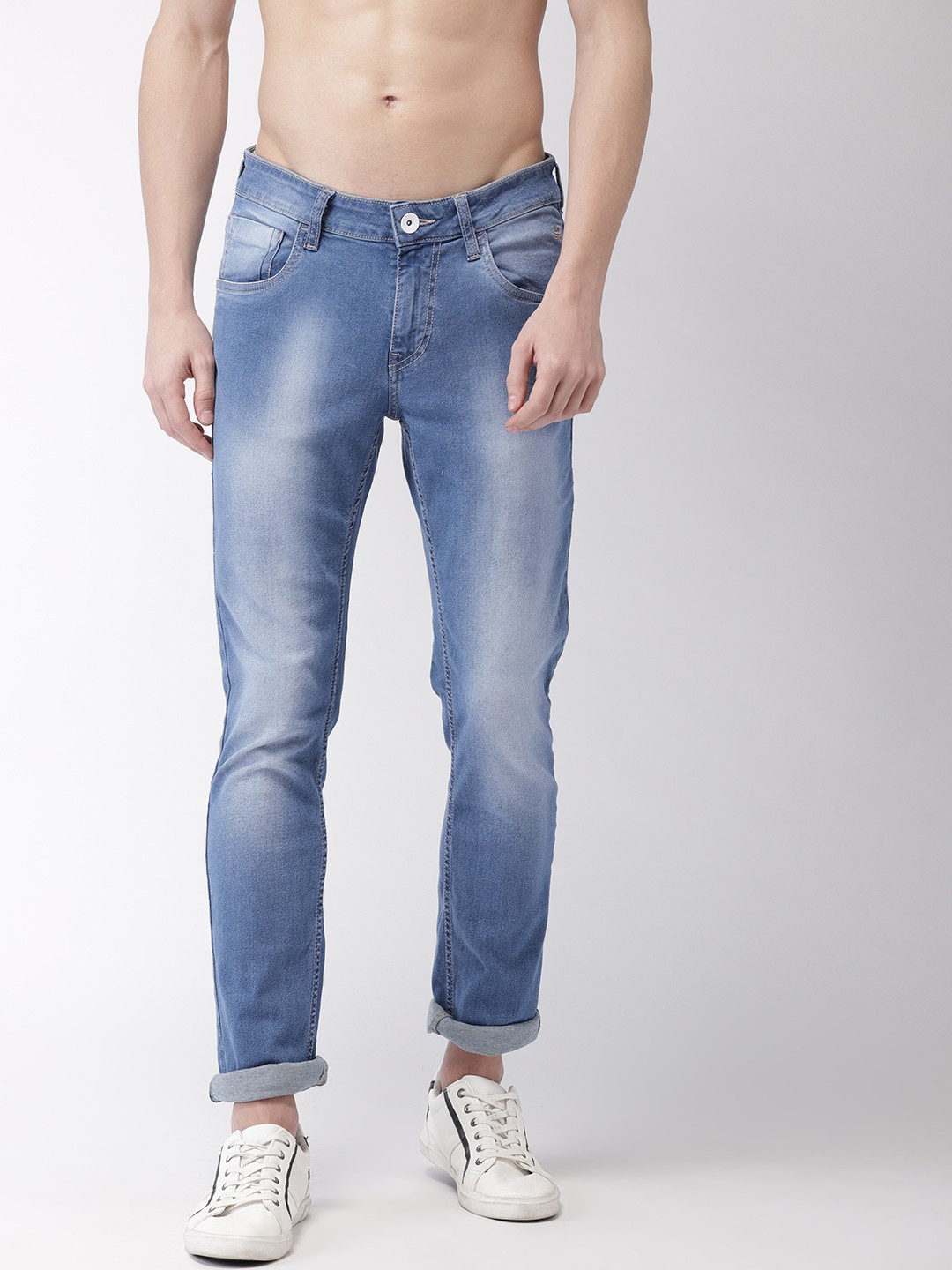 

Flying Machine Men Blue Tapered Michael Fit Mid-Rise Clean Look Stretchable Jeans