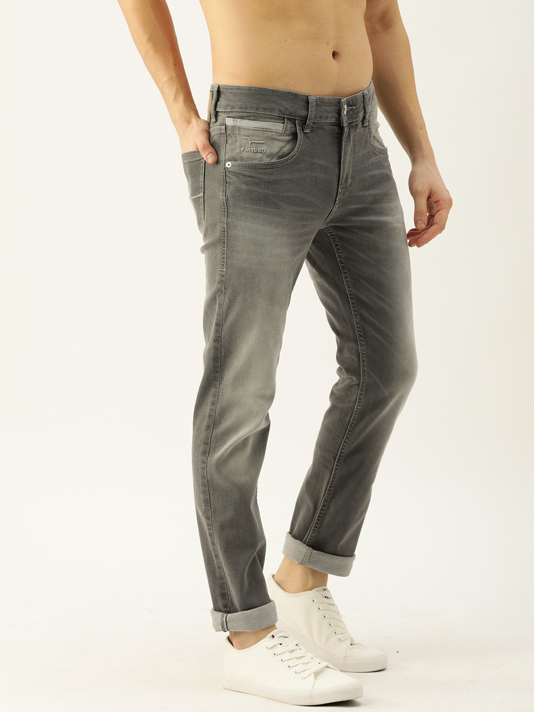 

Flying Machine Men Grey Skinny Fit Mid-Rise Clean Look Stretchable Jeans