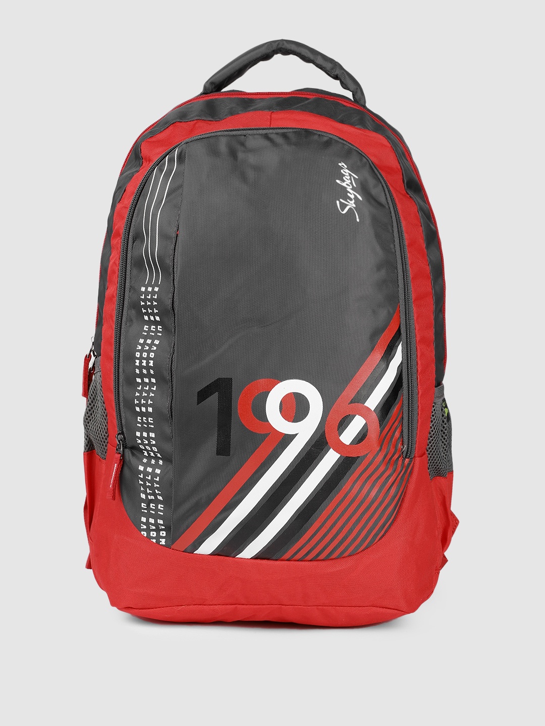 

Skybags Unisex Red & Grey Colourblocked Backpack