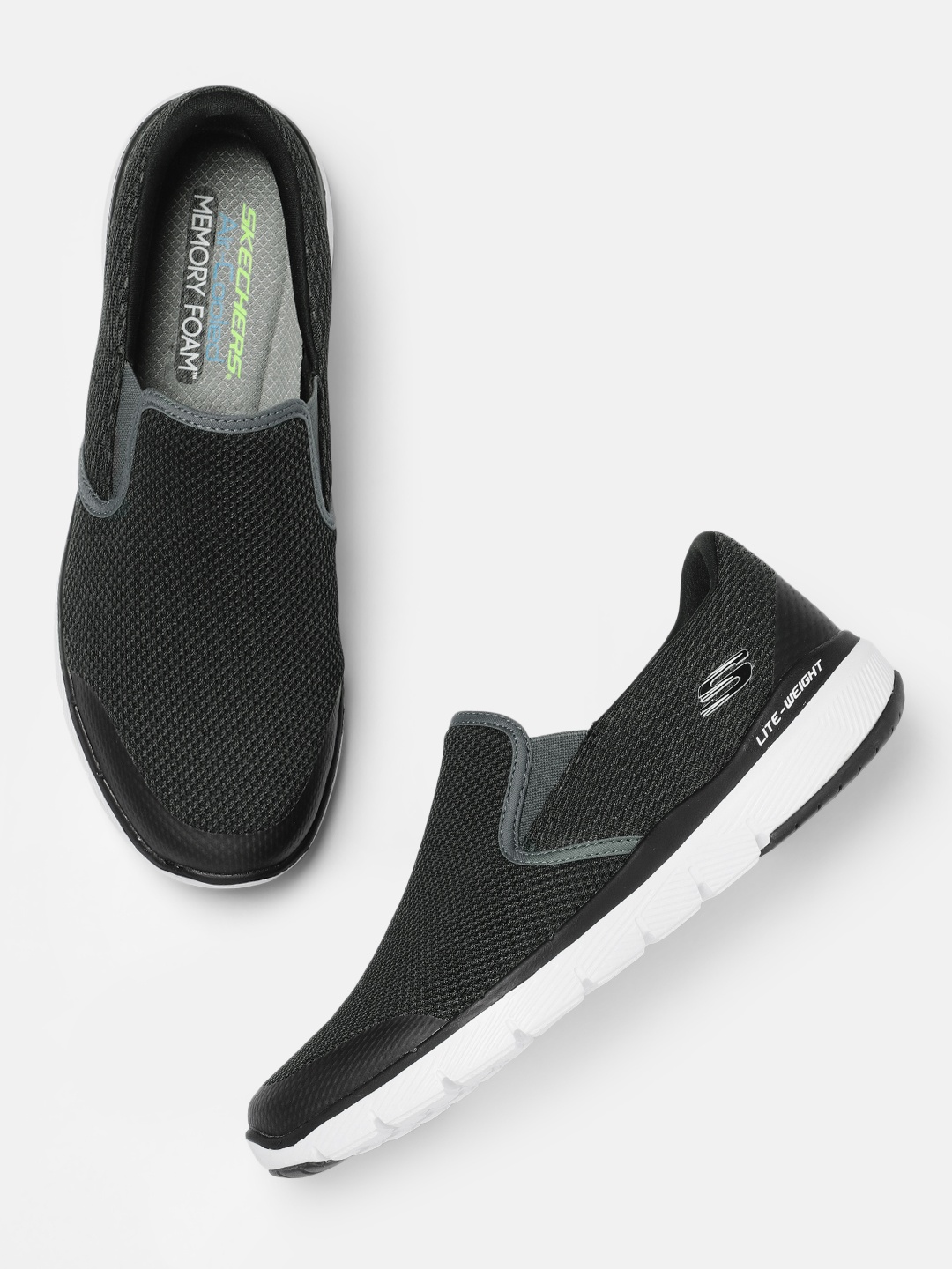 

Skechers Men Black FLEX ADVANTAGE 3.0-MORWICK Slip-On Sneakers