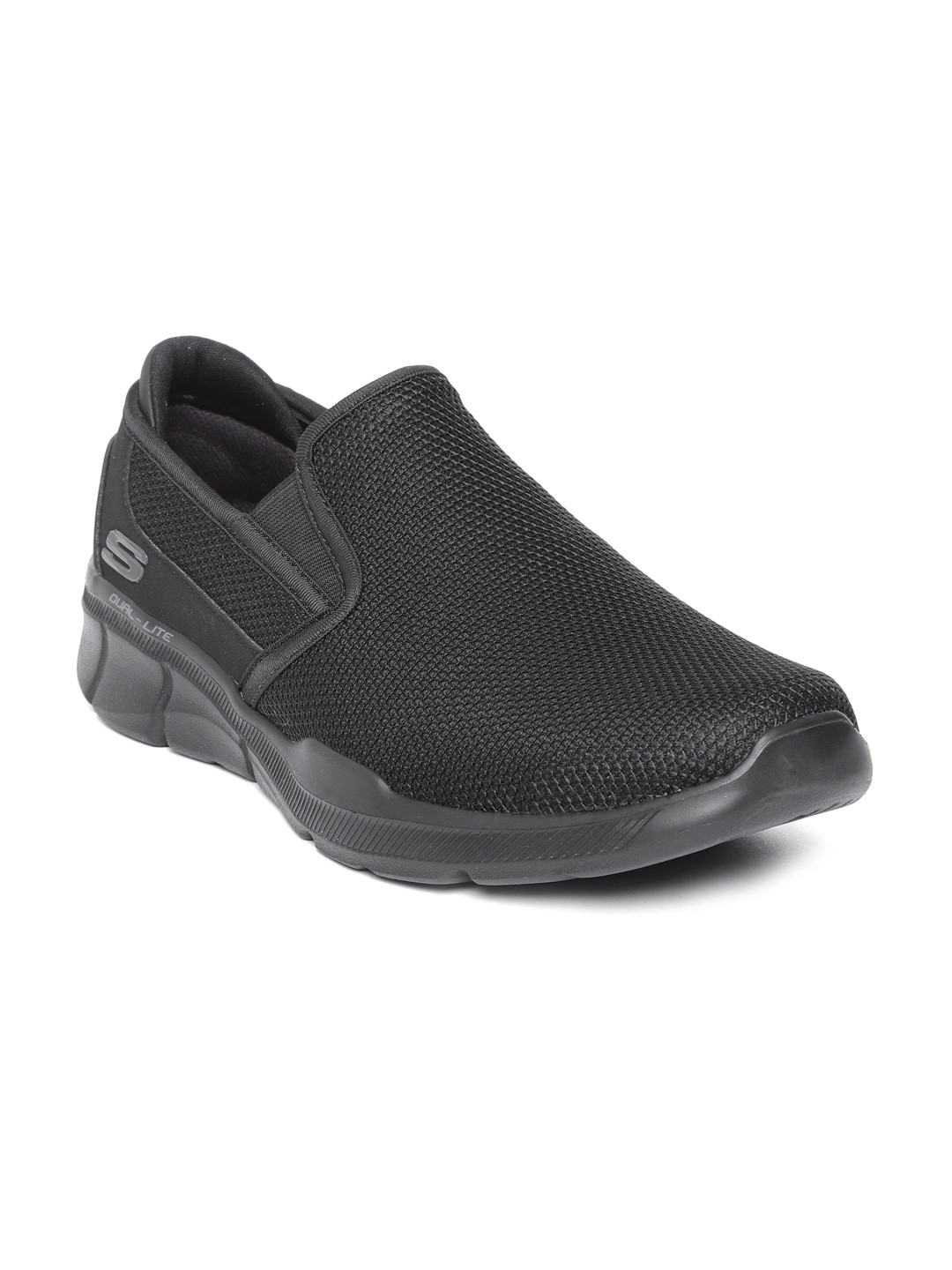 

Skechers Men Black Equalizer 3.0 Woven Design Slip-On Sneakers