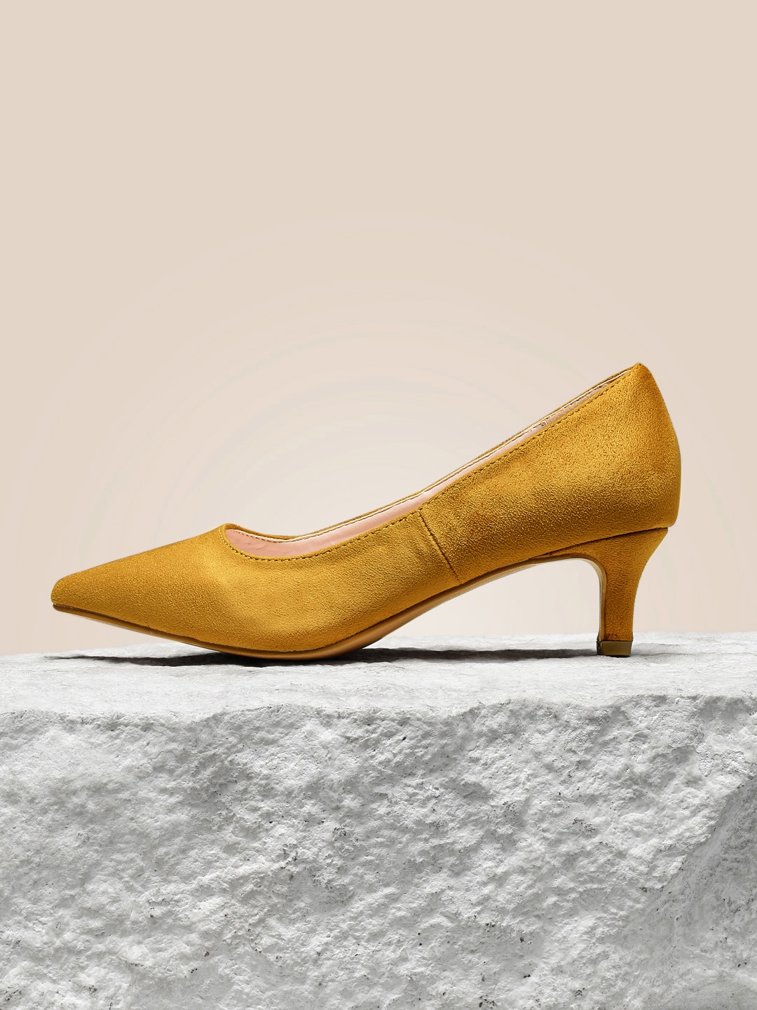 

her by invictus Women Yellow Solid Cushioned Pumps