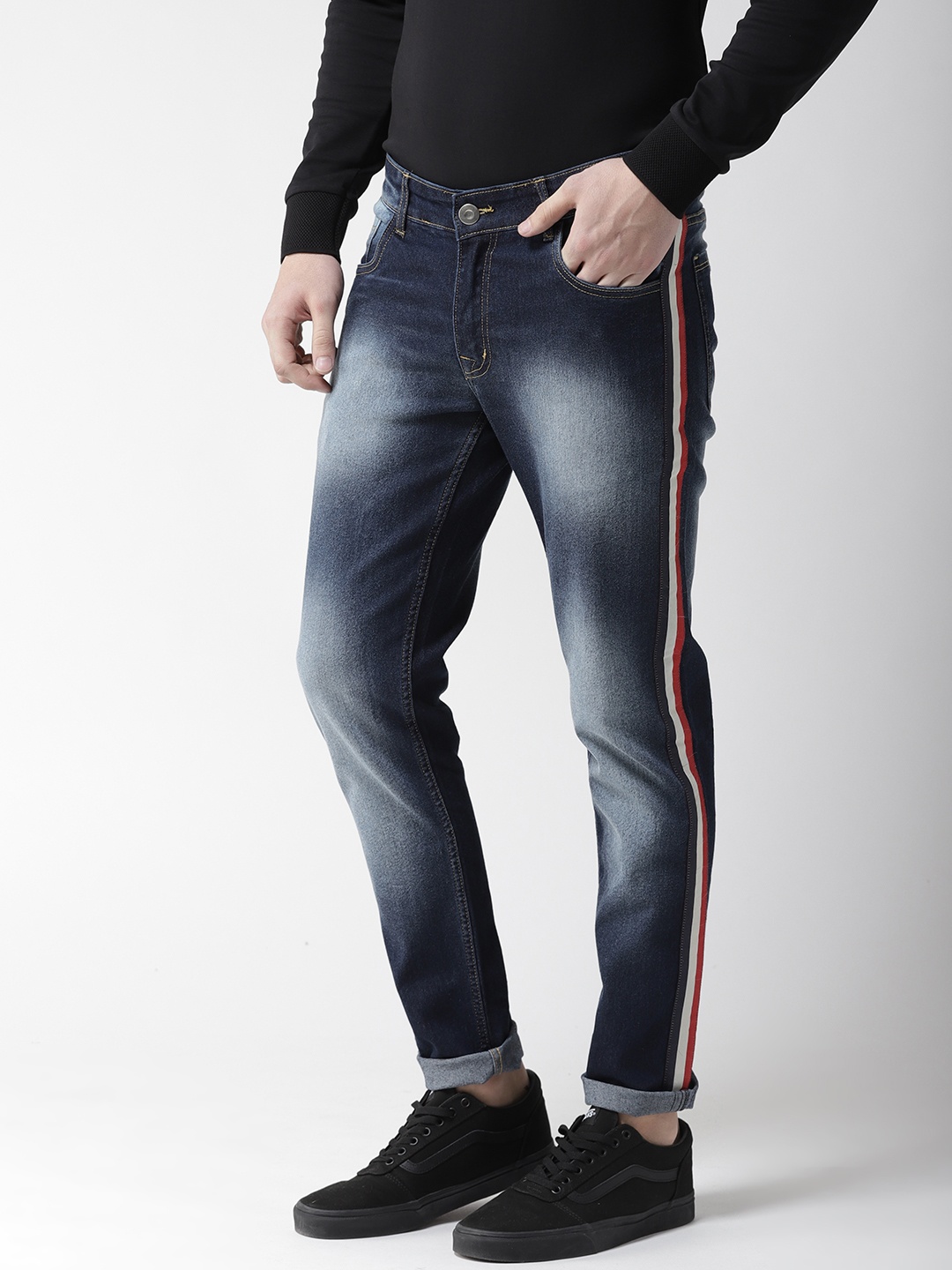 

Hubberholme Men Navy Blue Slim Fit Mid-Rise Clean Look Stretchable Jeans