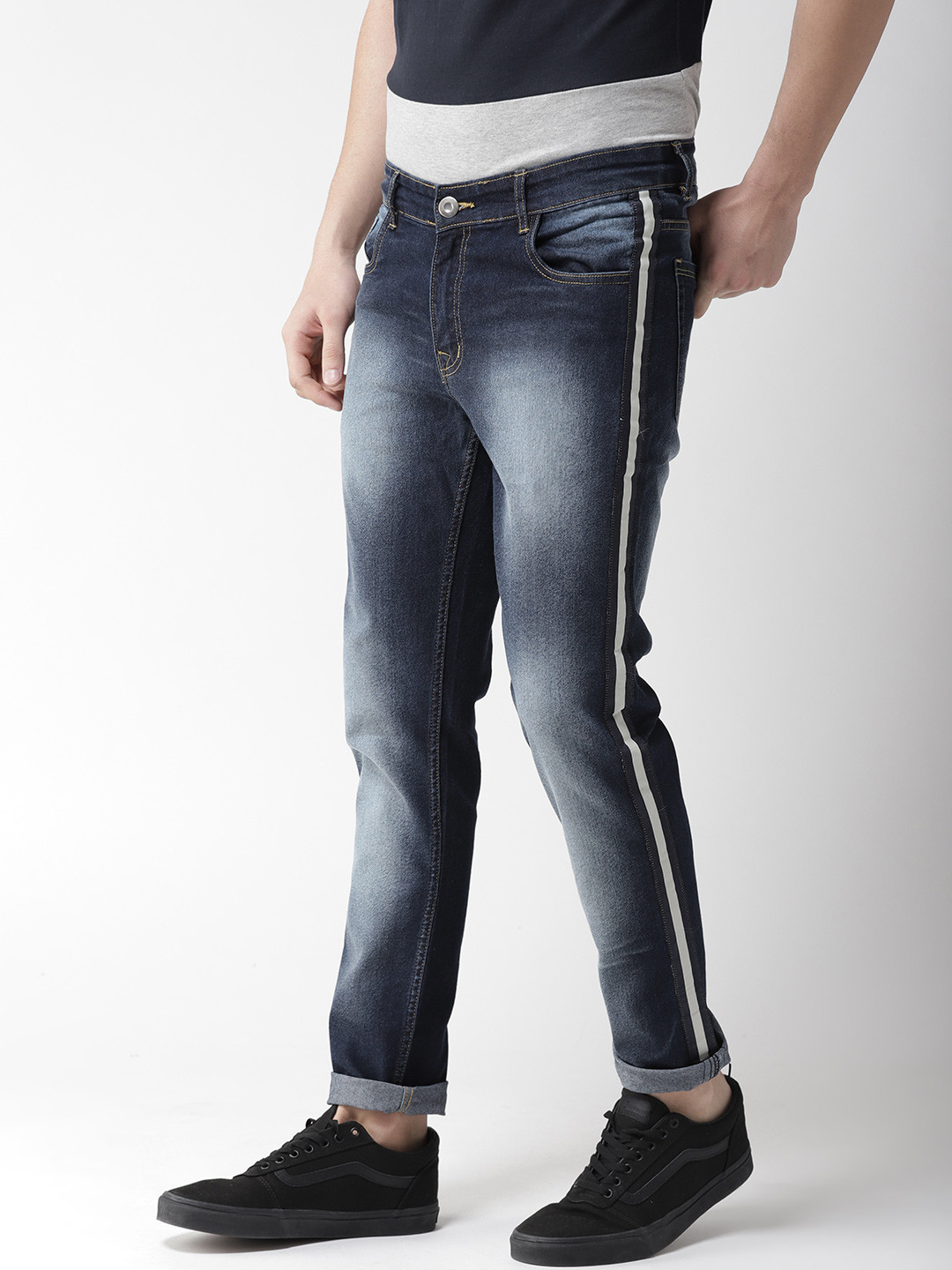 

Hubberholme Men Navy Blue Slim Fit Mid-Rise Clean Look Jeans