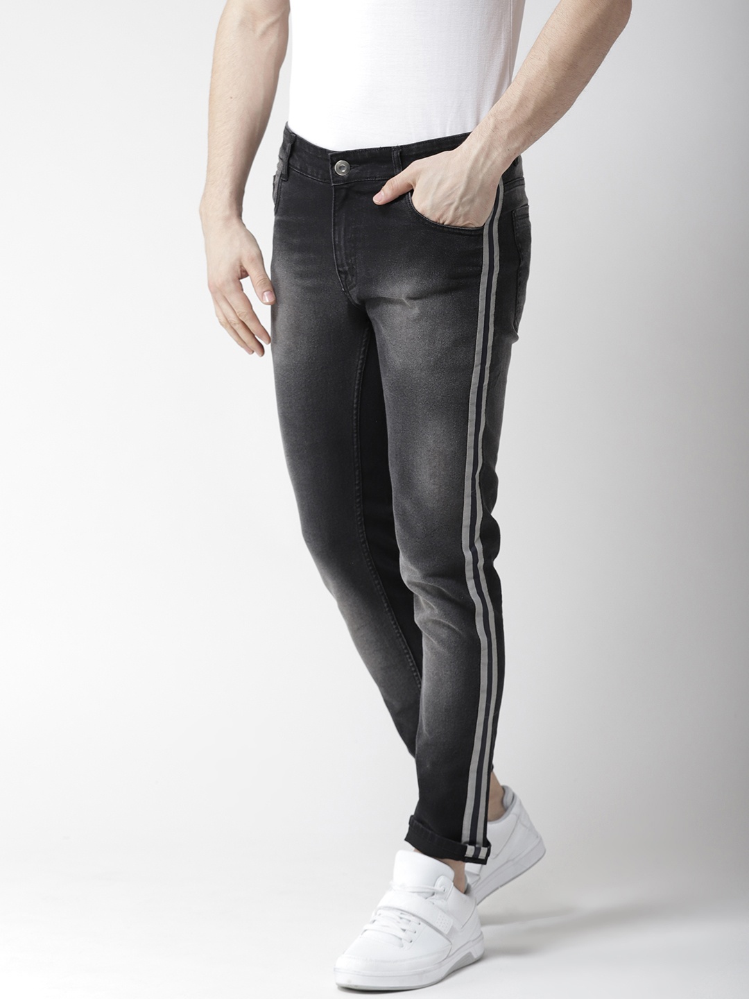 

Hubberholme Men Charcoal Grey Slim Fit Mid-Rise Clean Look Stretchable Jeans