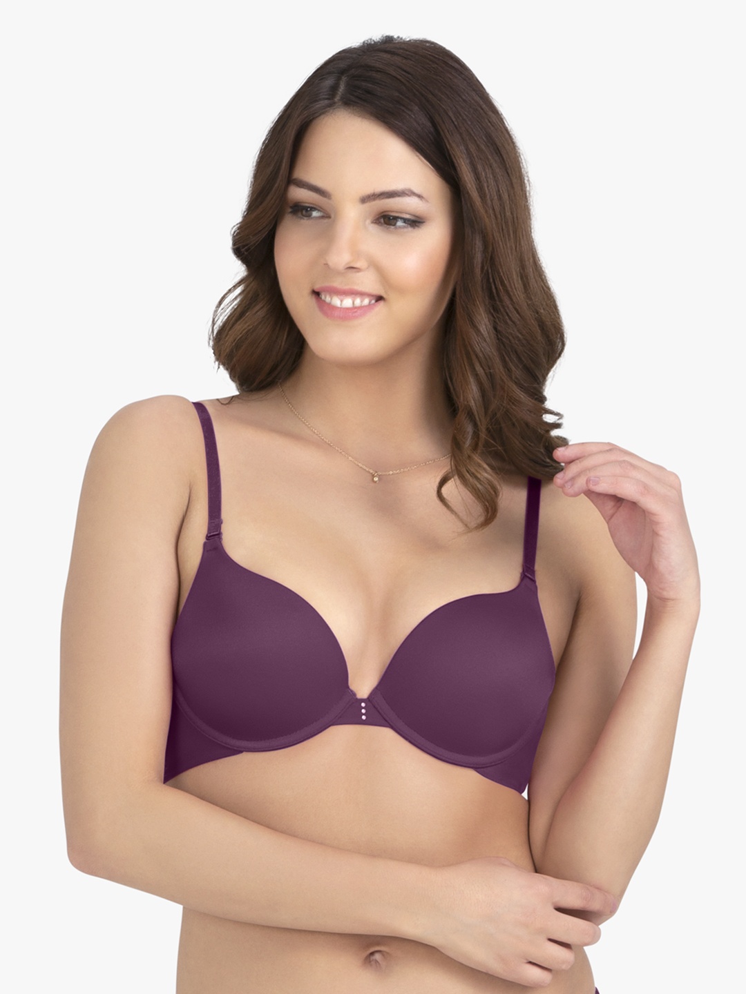 

Amante Solid Padded Wired Perfect Lift Level 1 Push Up Bra - BRA14507, Purple