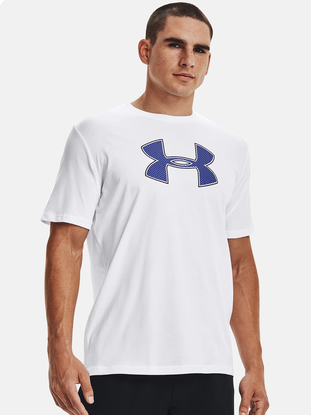 

UNDER ARMOUR Men White Big Logo SS Printed Longline T-shirt