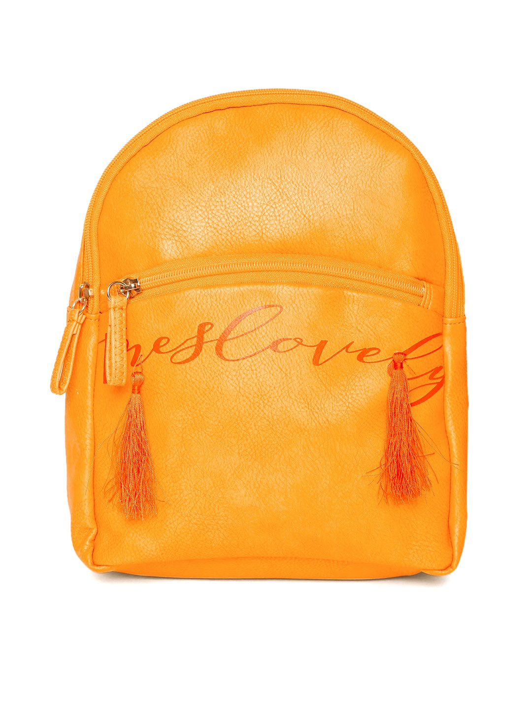 

Baggit Women Mustard Yellow Printed Backpack