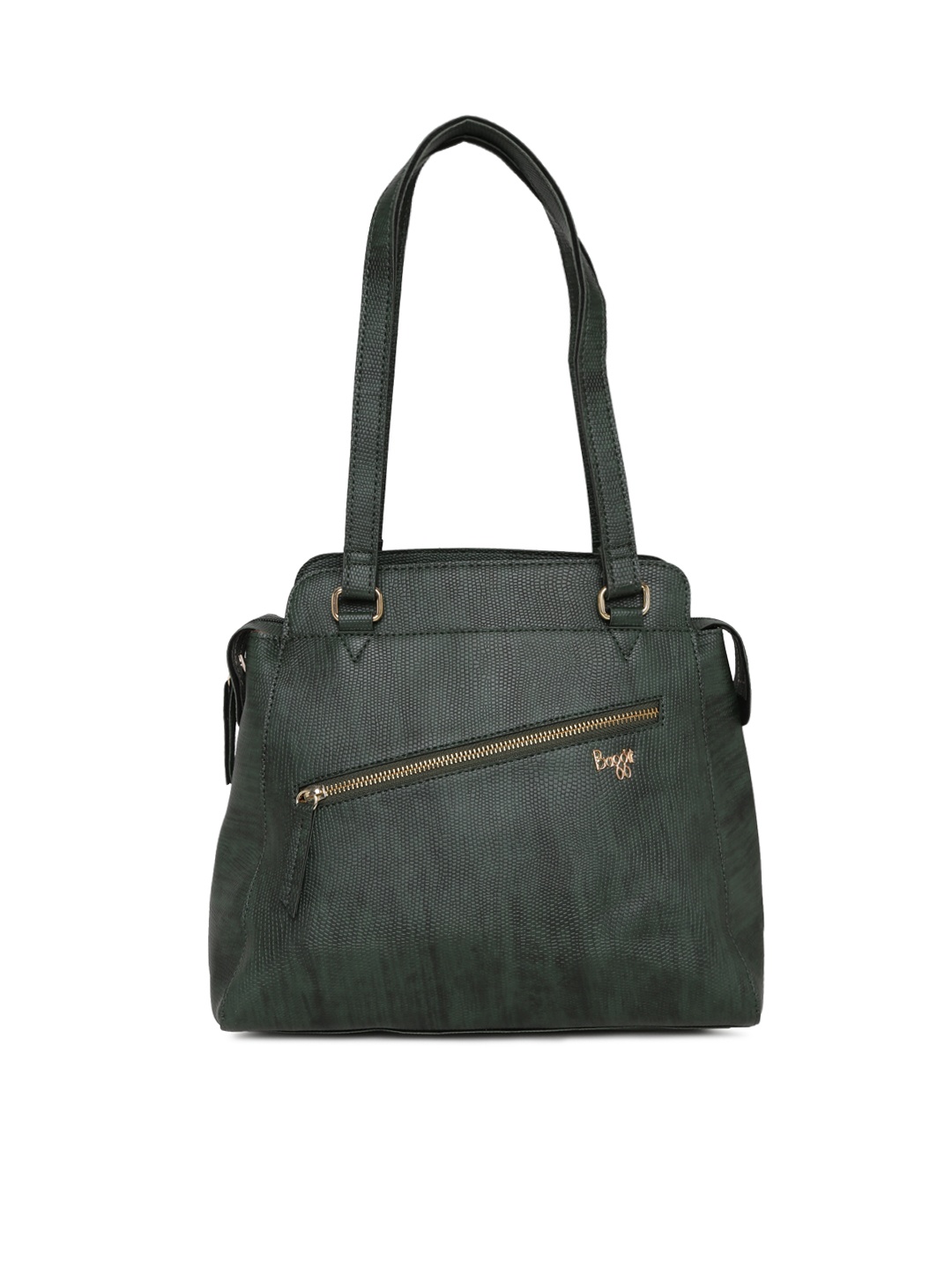 

Baggit Olive Green Textured Shoulder Bag