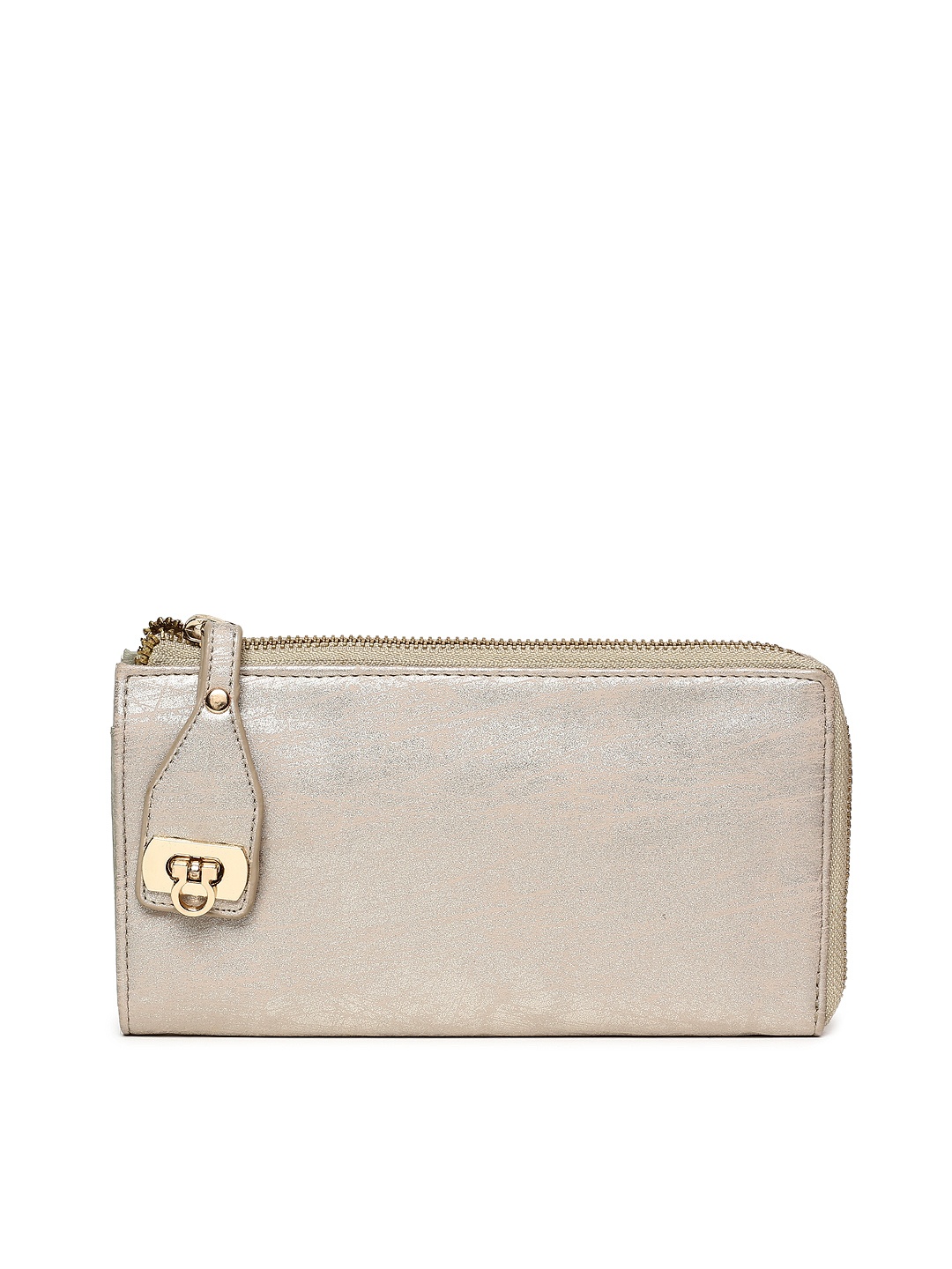 

Baggit Women Gold-Toned Solid Zip Around Wallet