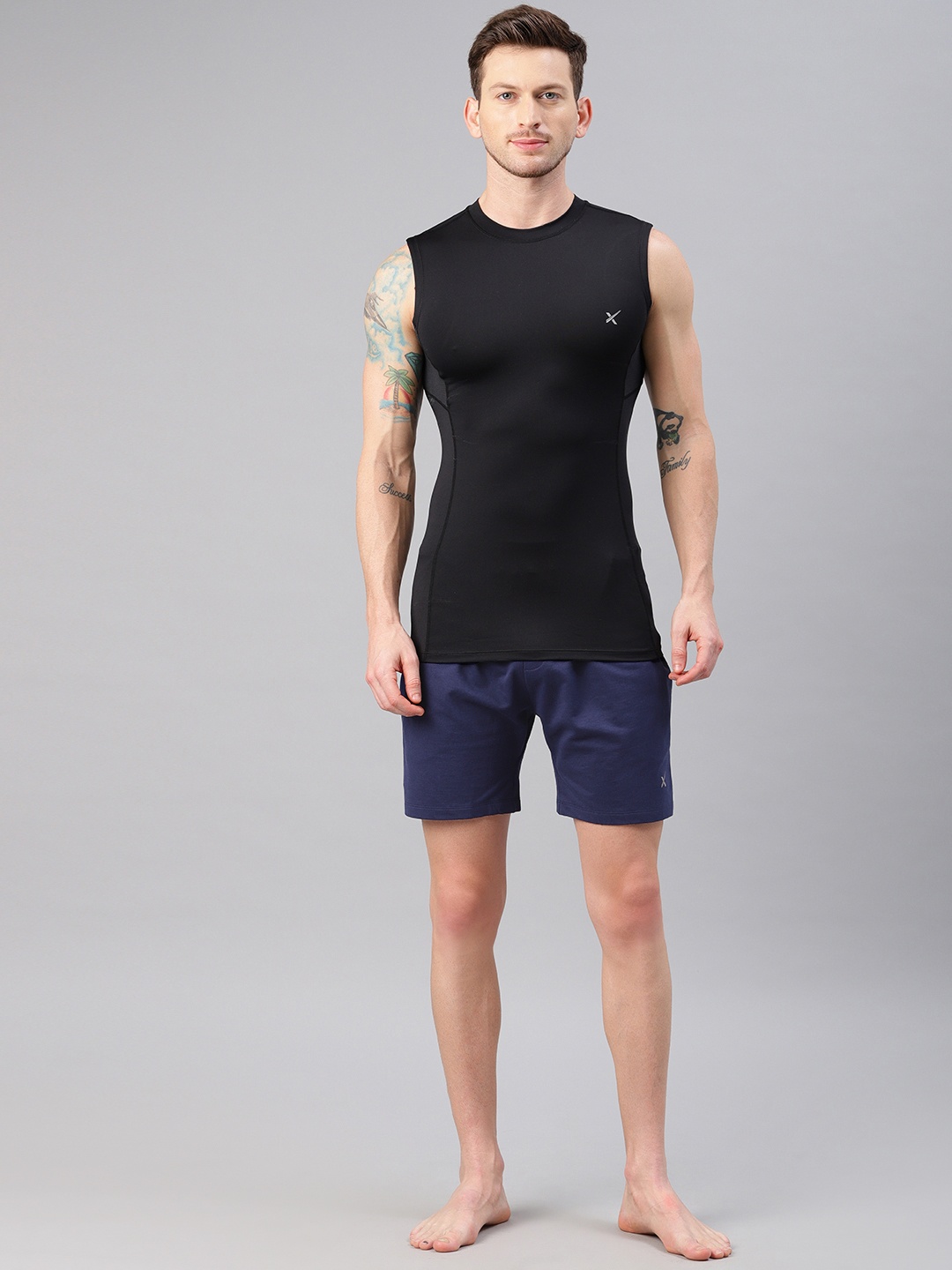

HRX by Hrithik Roshan Men Navy Blue Solid Regular Fit Yoga Sustainable Shorts