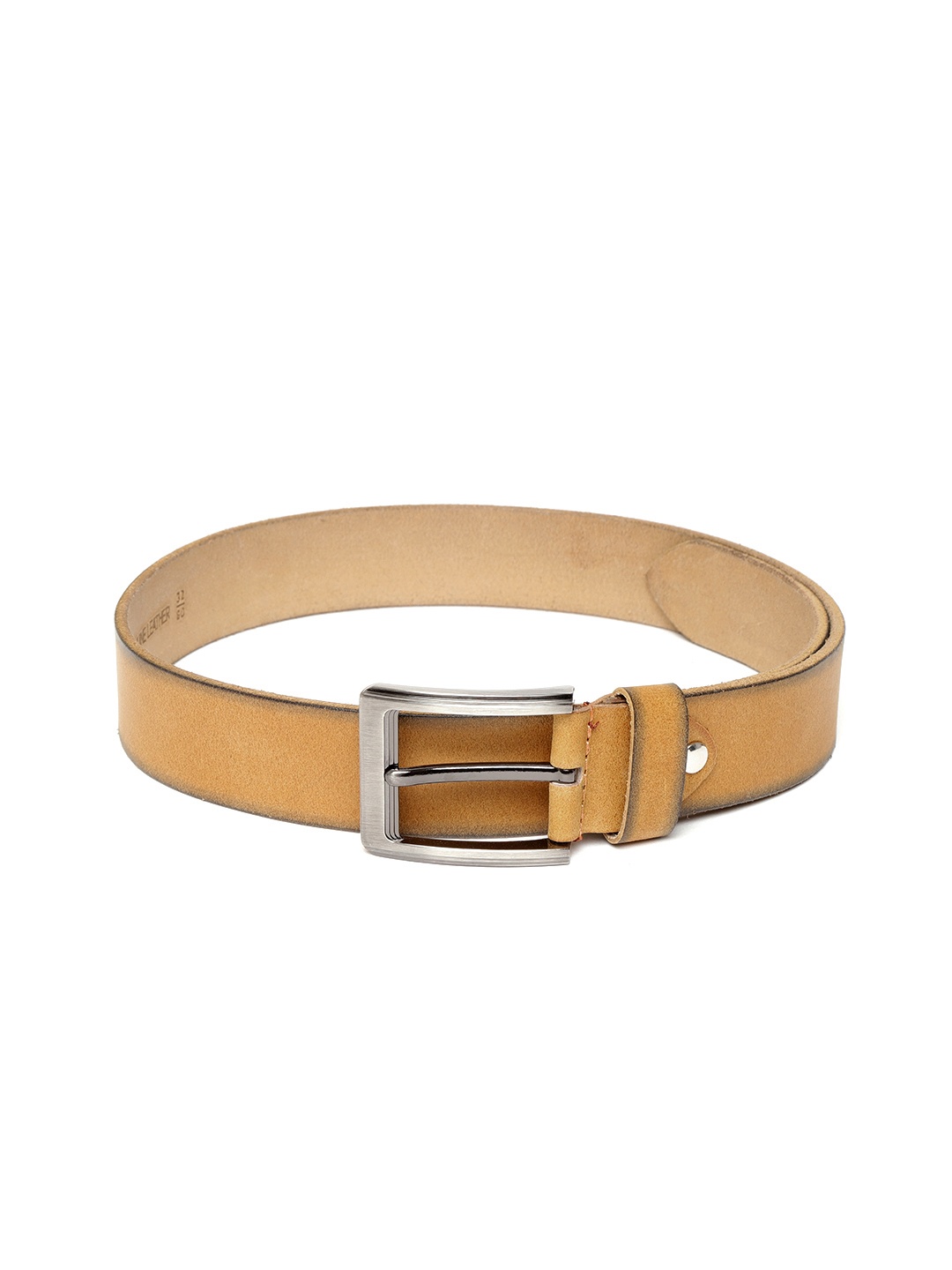 

Roadster Men Mustard Yellow Solid Leather Belt