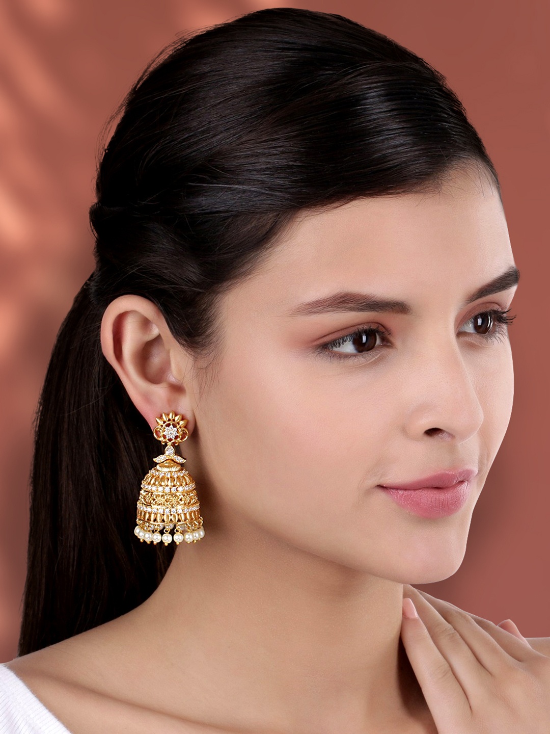 

Peora Gold-Toned 18KT Gold-Plated Contemporary Jhumkas