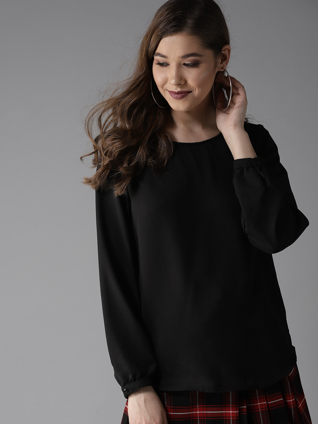

HERE&NOW Women Black Solid Top