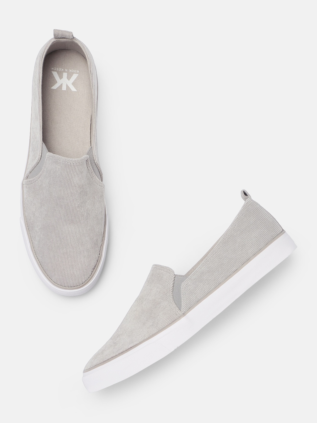 

Kook N Keech Men Grey Slip-On Sneakers