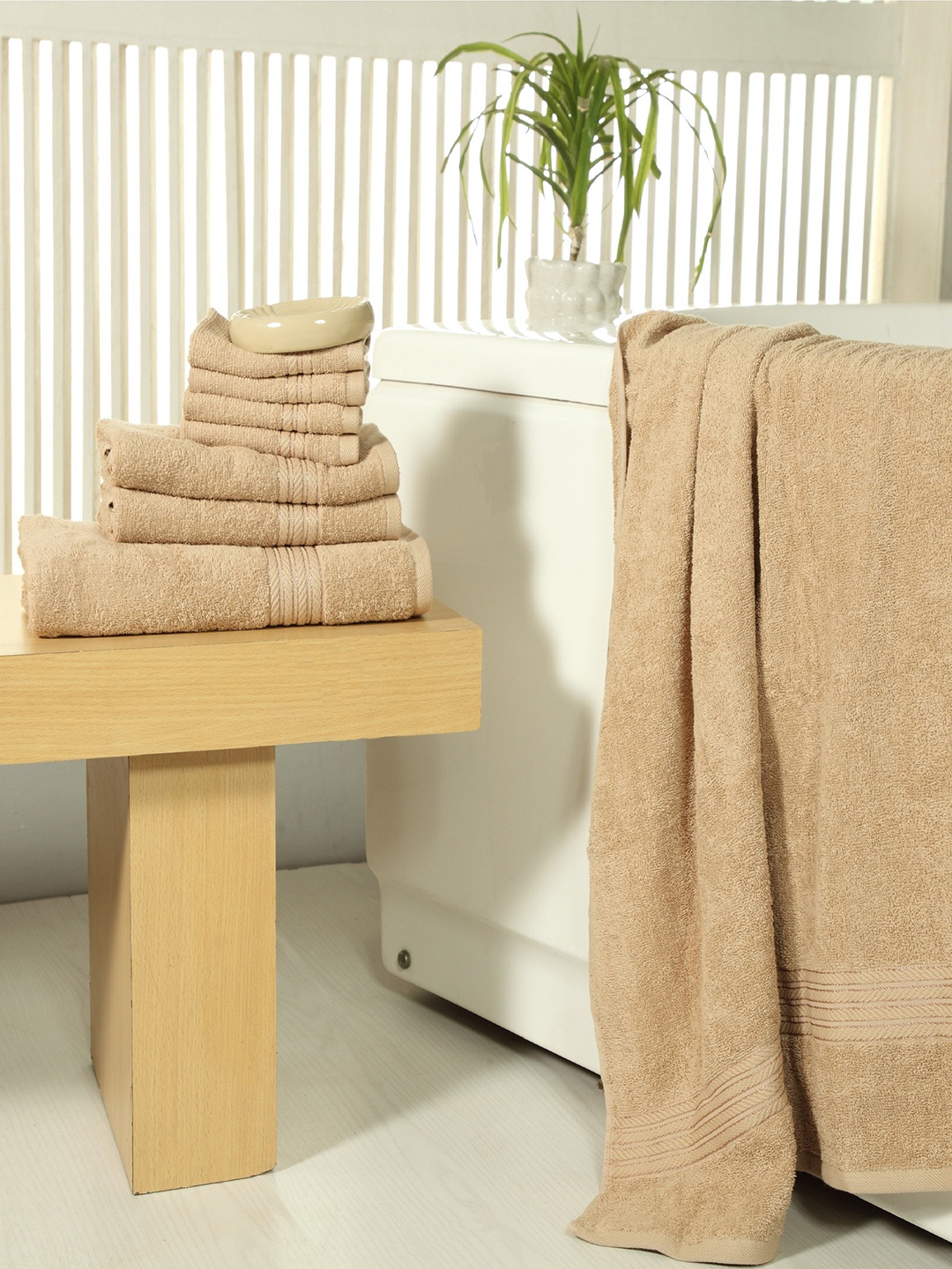 

Avira Home Unisex Beige Set of 8 450 GSM Towel