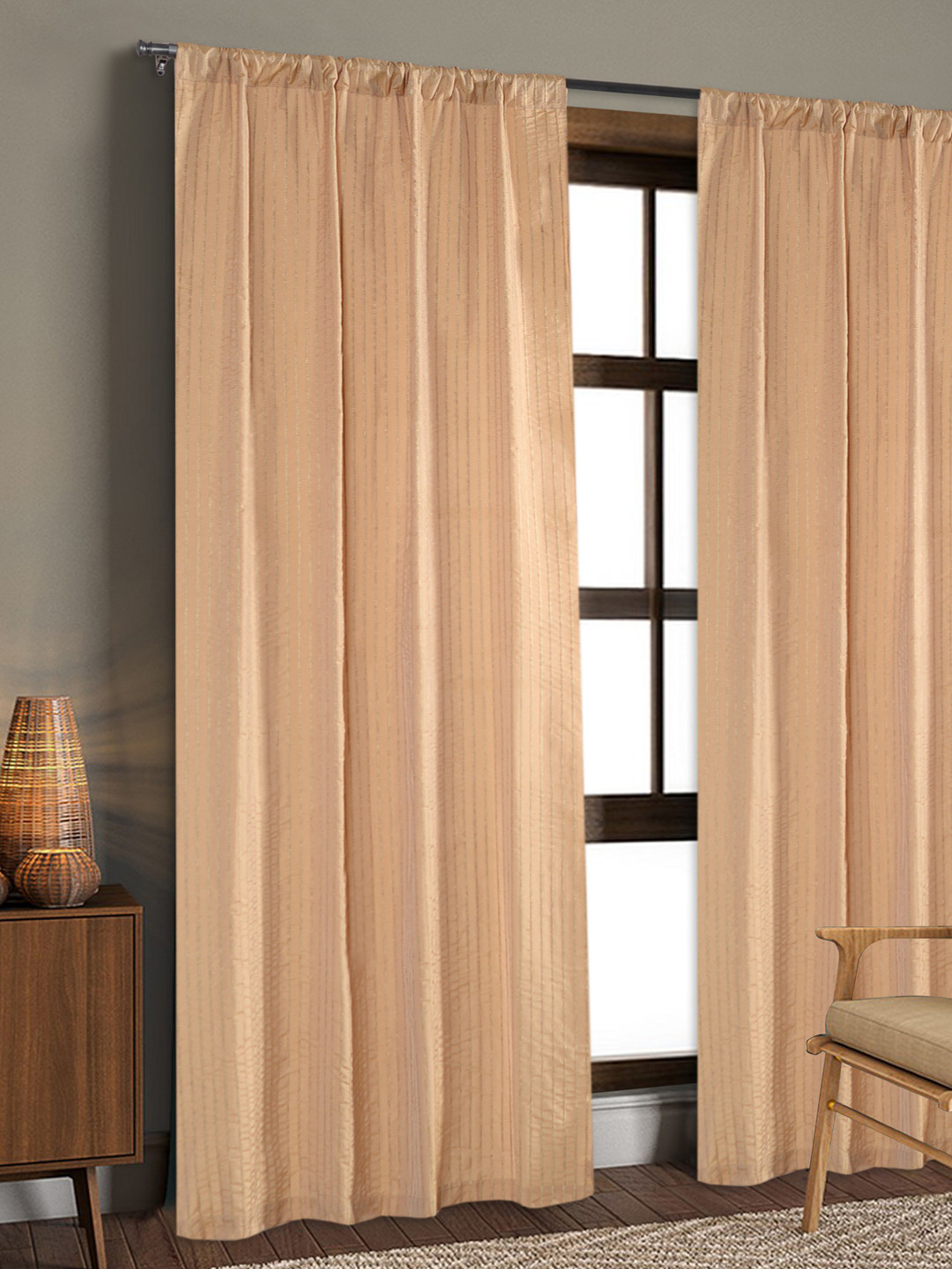 

8 Feet Gold Single Curtain by Deco Window