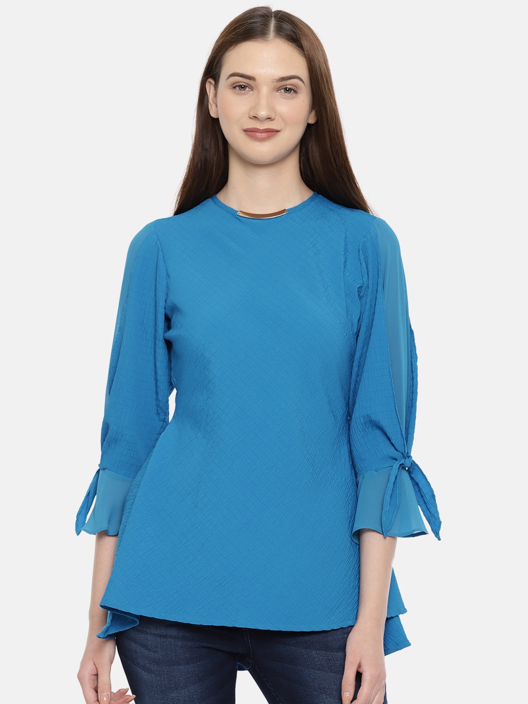 

Park Avenue Woman Women Blue Solid Top