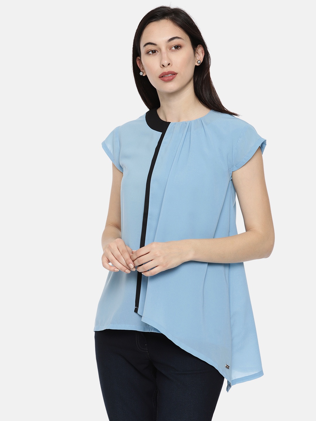 

Park Avenue Woman Women Blue Solid Top