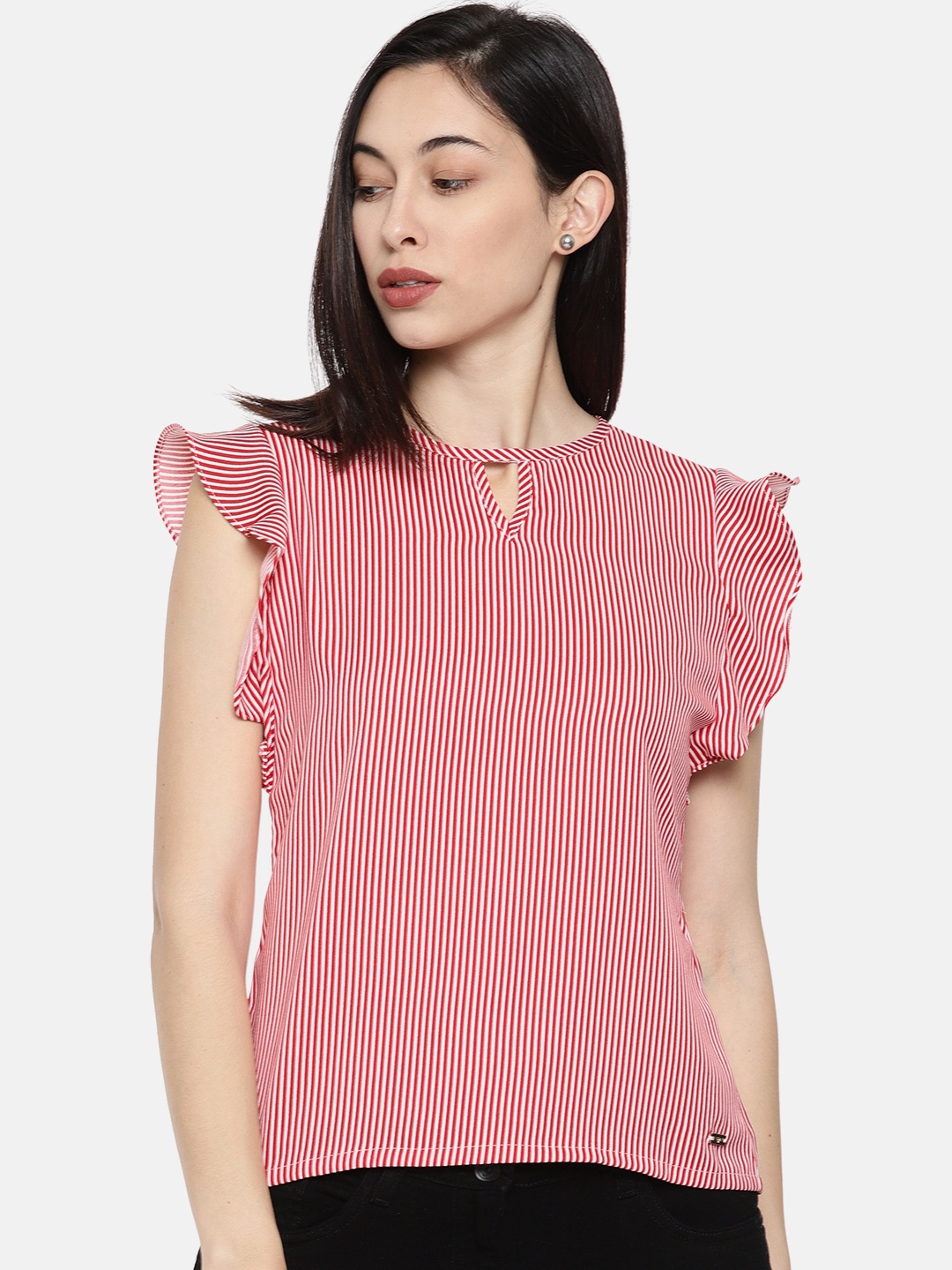 

Park Avenue Women Red Striped Top