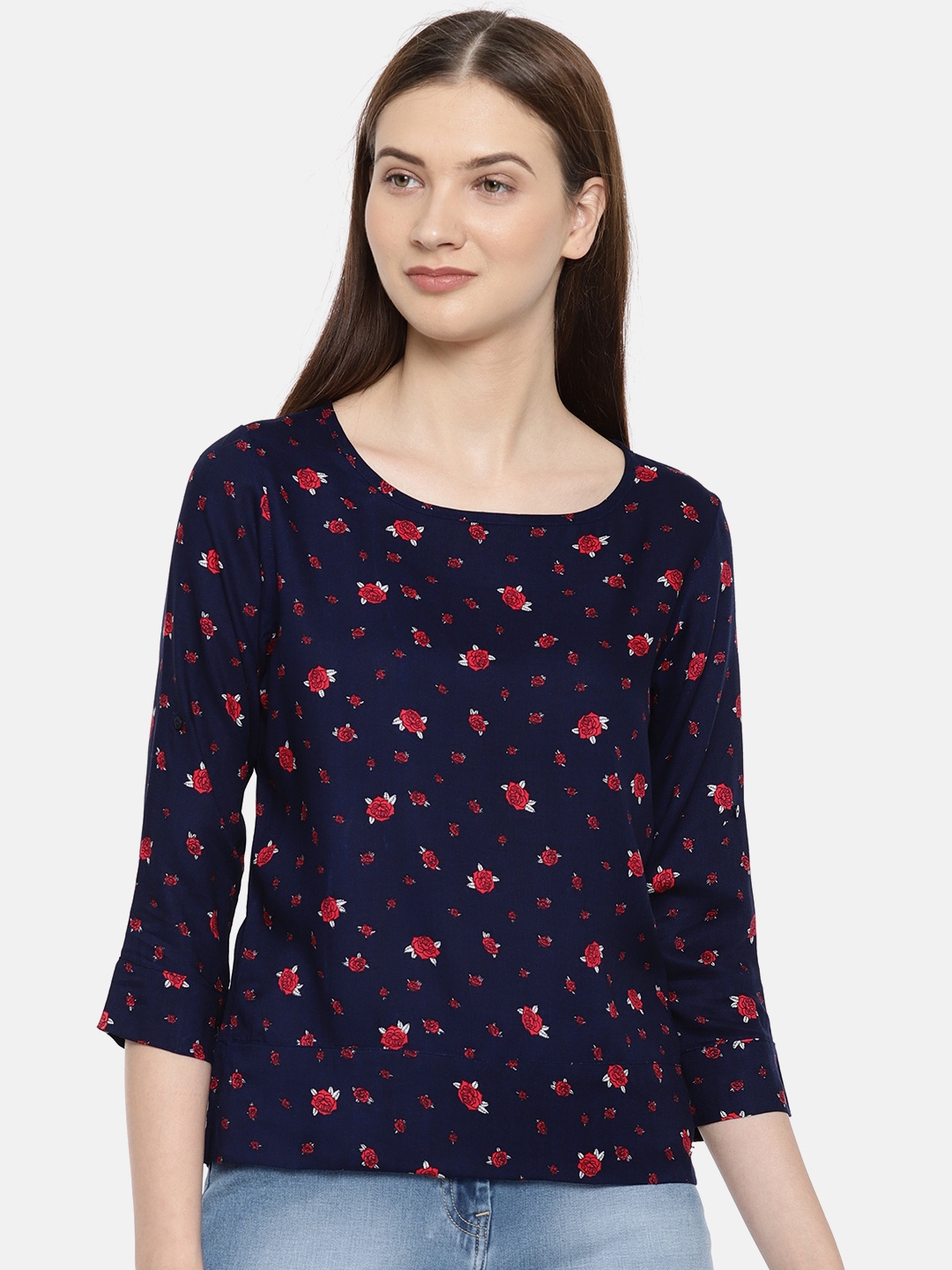 

Park Avenue Woman Navy Blue Printed Top