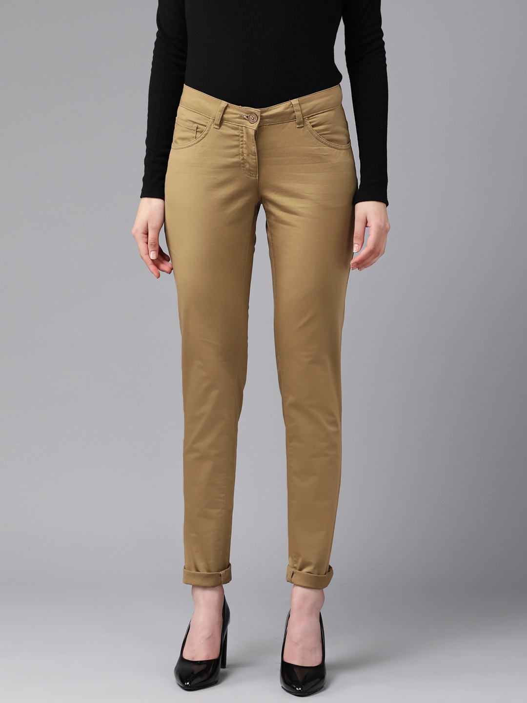 

Park Avenue Woman Tapered Fit Trousers, Khaki
