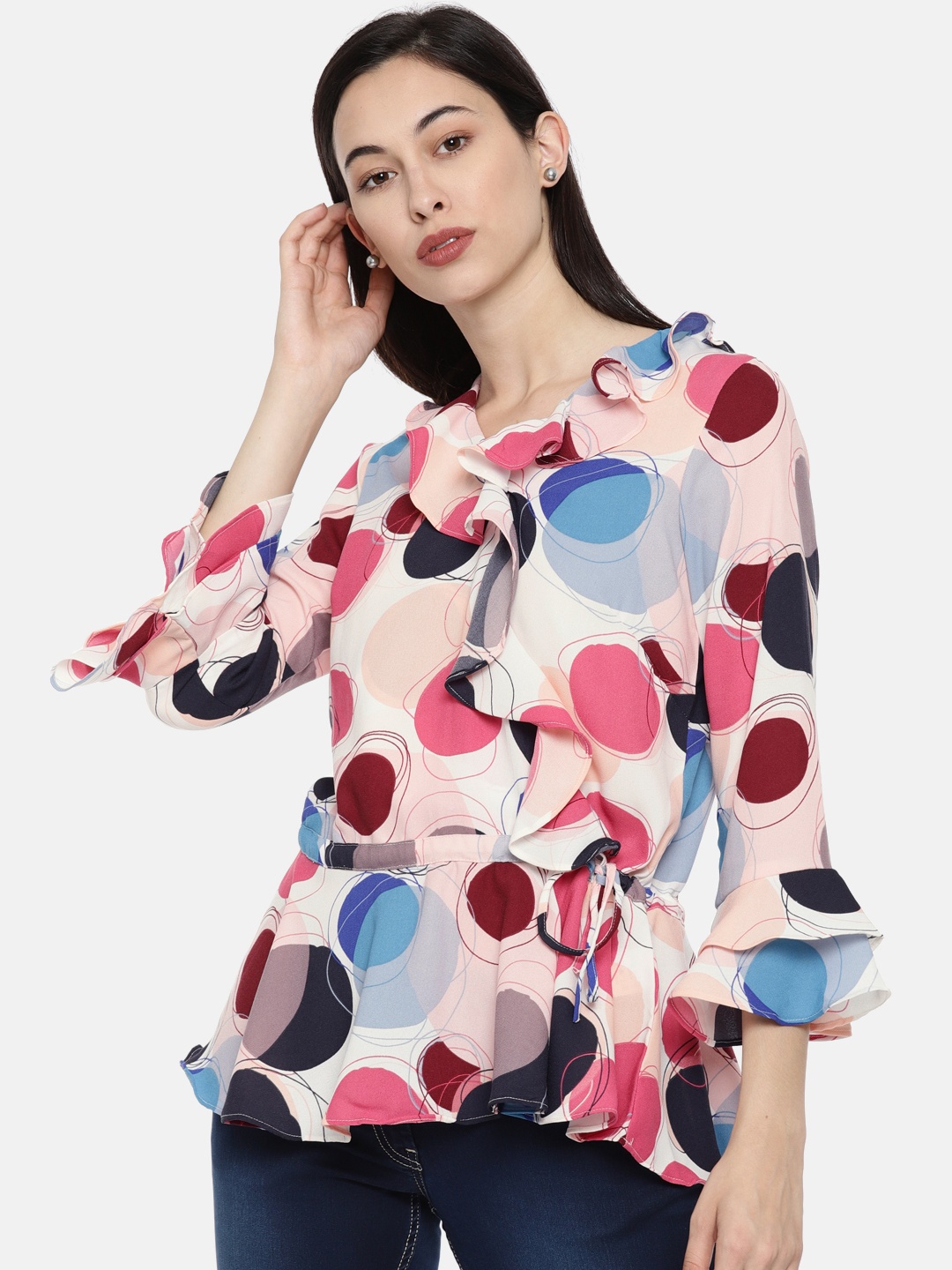 

Park Avenue Women Multicoloured Printed Peplum Top, Multi