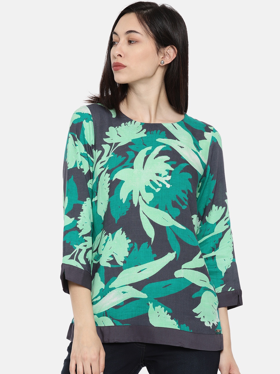 

Park Avenue Women Green Printed Top