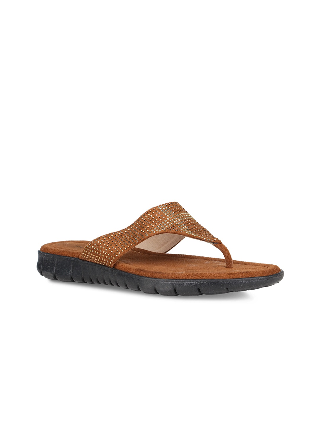 

Rocia Women Brown Embellished Open Toe Flats