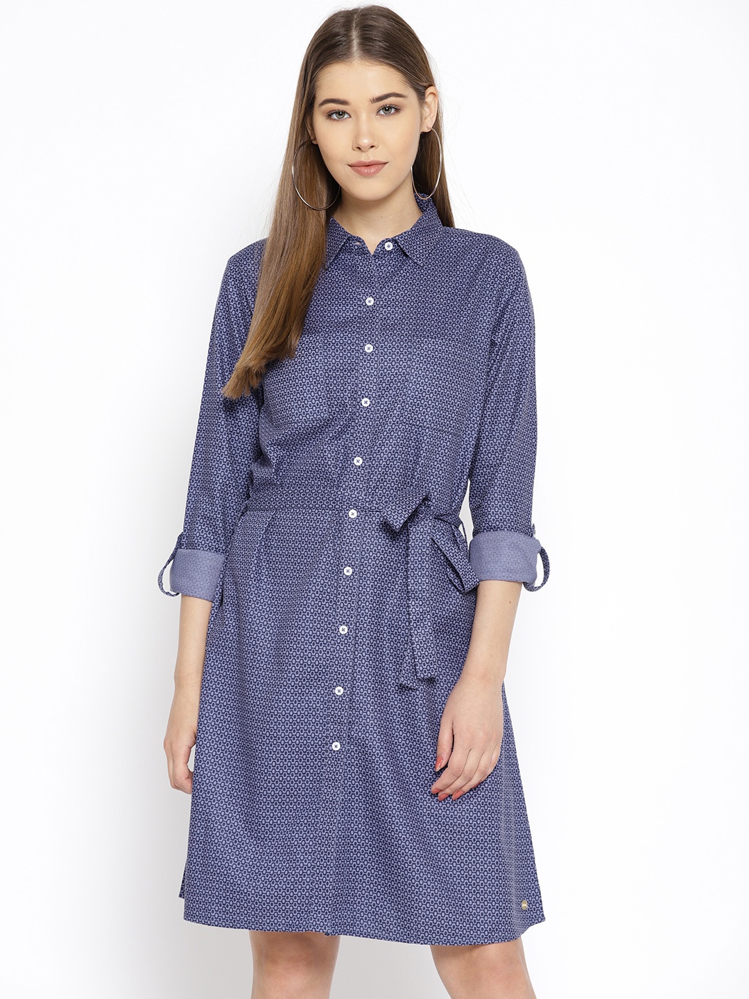 

U.S. Polo Assn. Women Women Blue Printed Shirt Dress