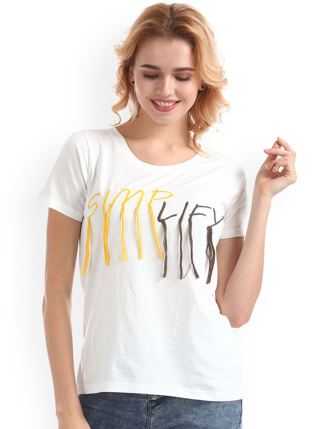 

Sugr Women White Printed Top