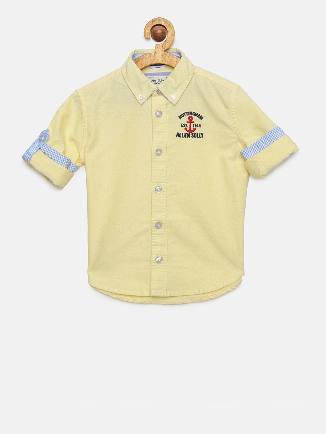 

Allen Solly Junior Boys Yellow Regular Fit Solid Casual Shirt