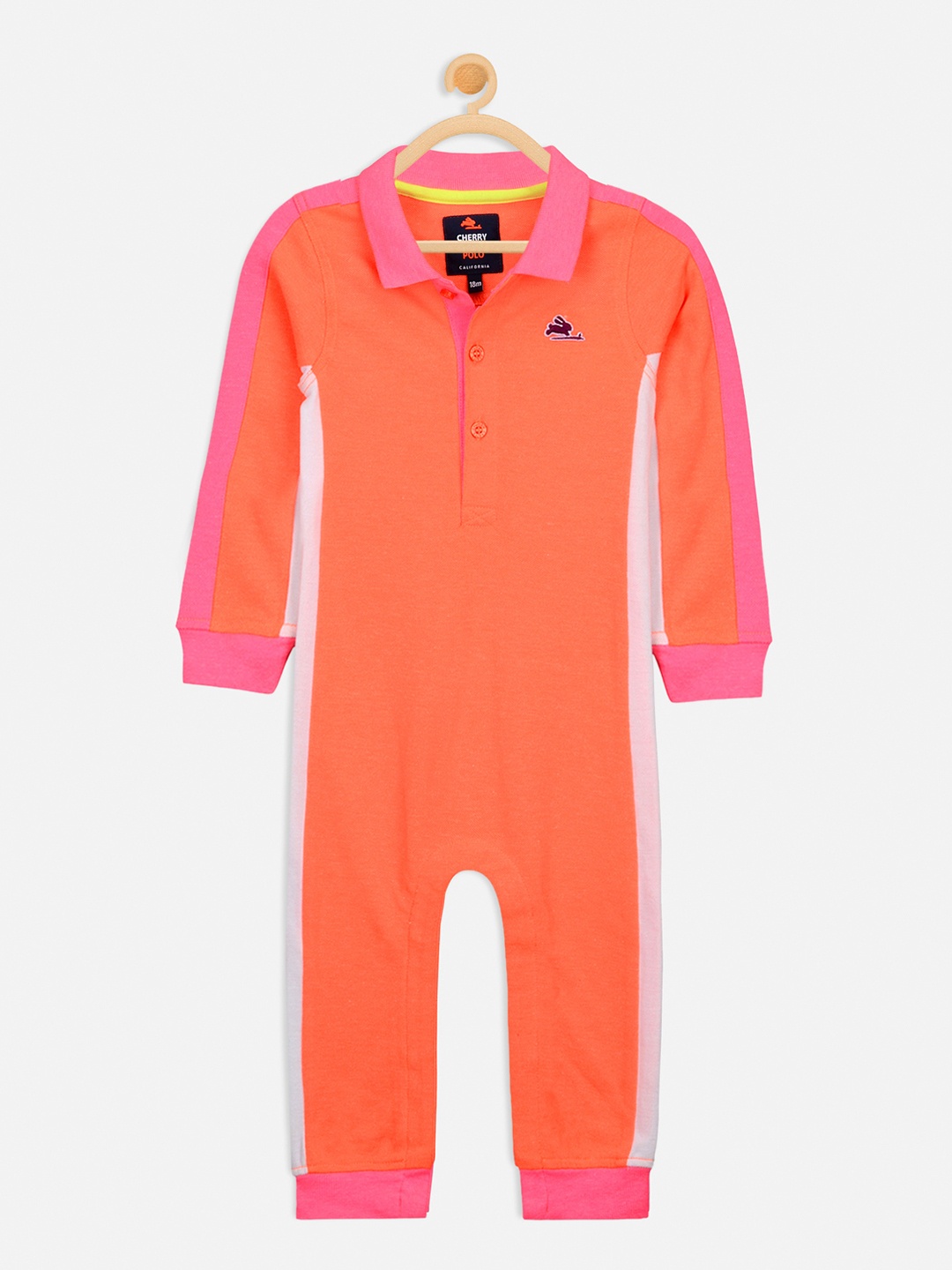 

Cherry Crumble Kids Orange & Pink Colourblocked Bodysuit