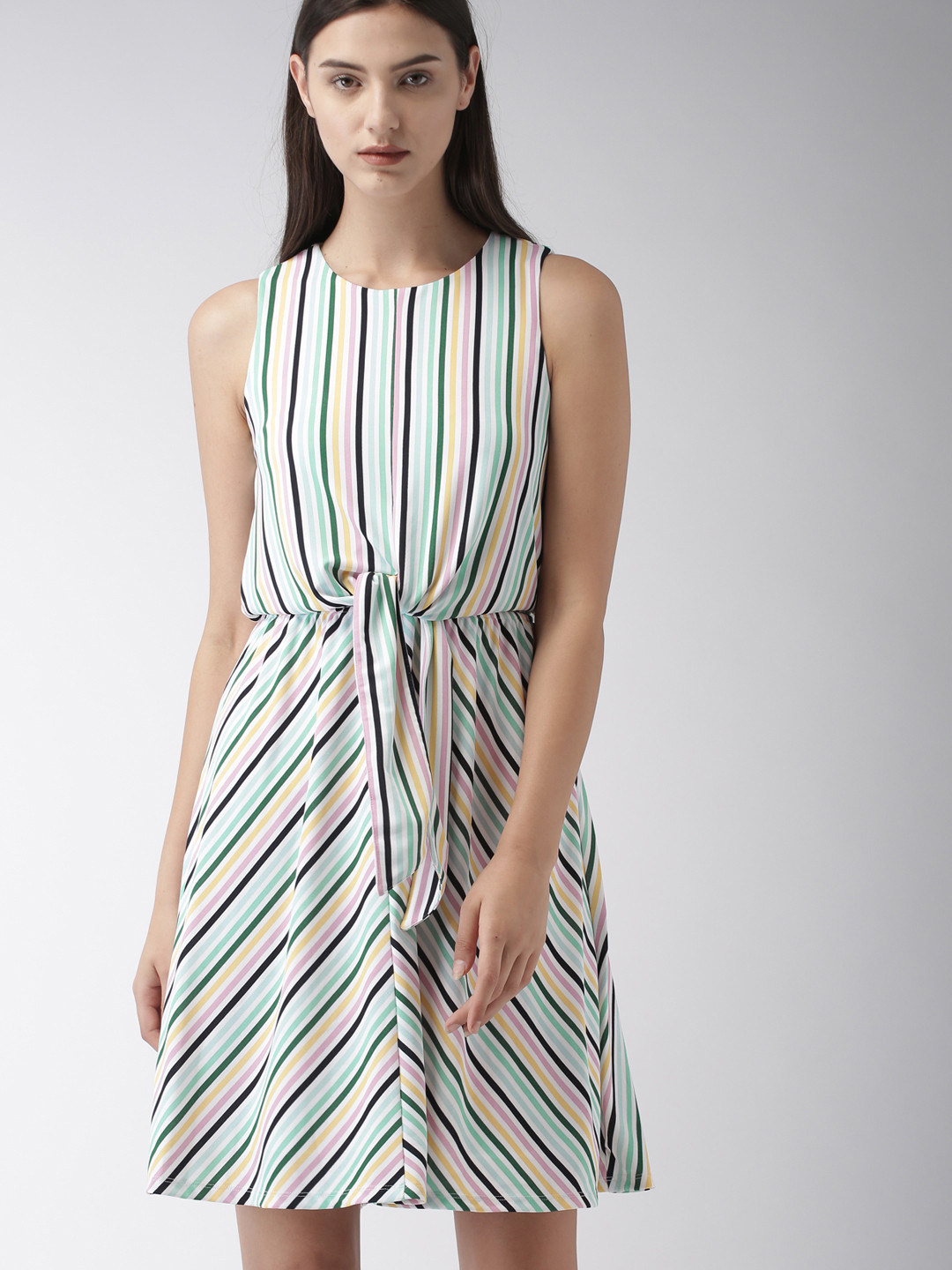 

Tommy Hilfiger Women Multicoloured Striped Fit and Flare Dress, Multi