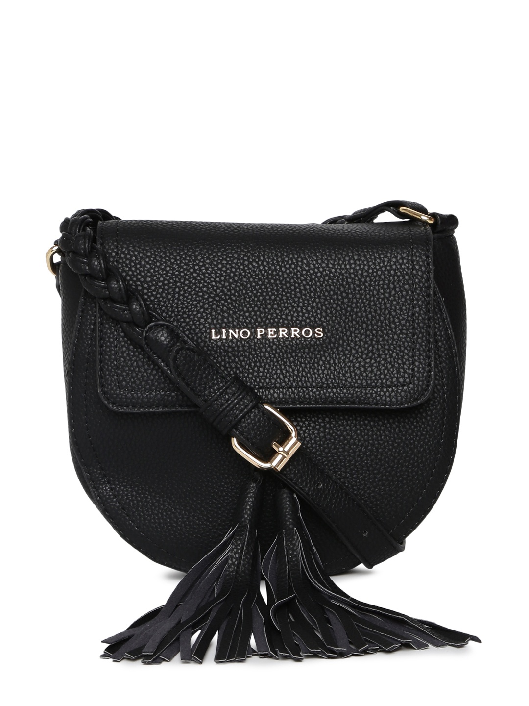 

Lino Perros Black Solid Sling Bag